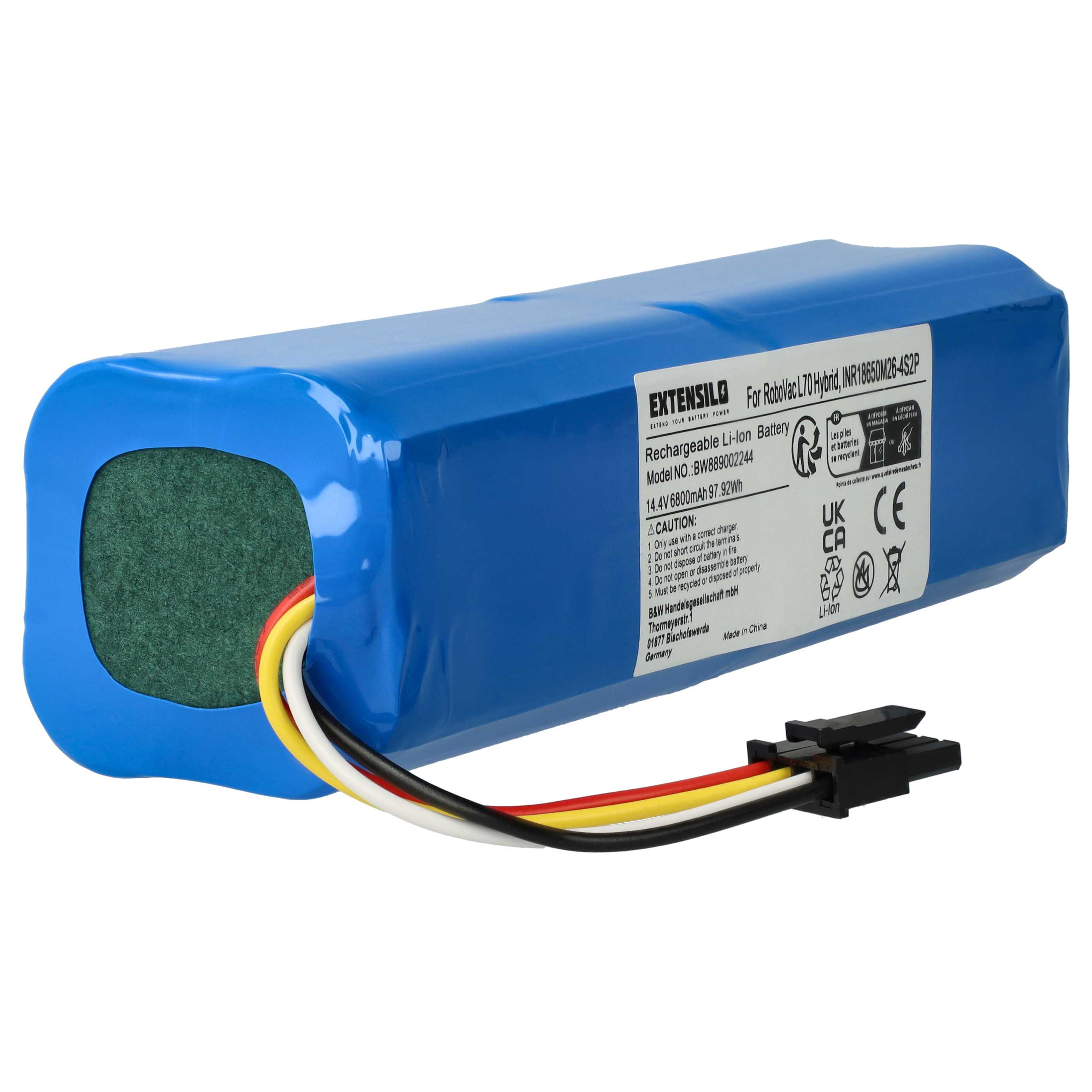 Battery replaces 360 INR18650 M26-4S2P, D080-4S2P for 360 etc. 6800mAh, 14.4V, Li-Ion