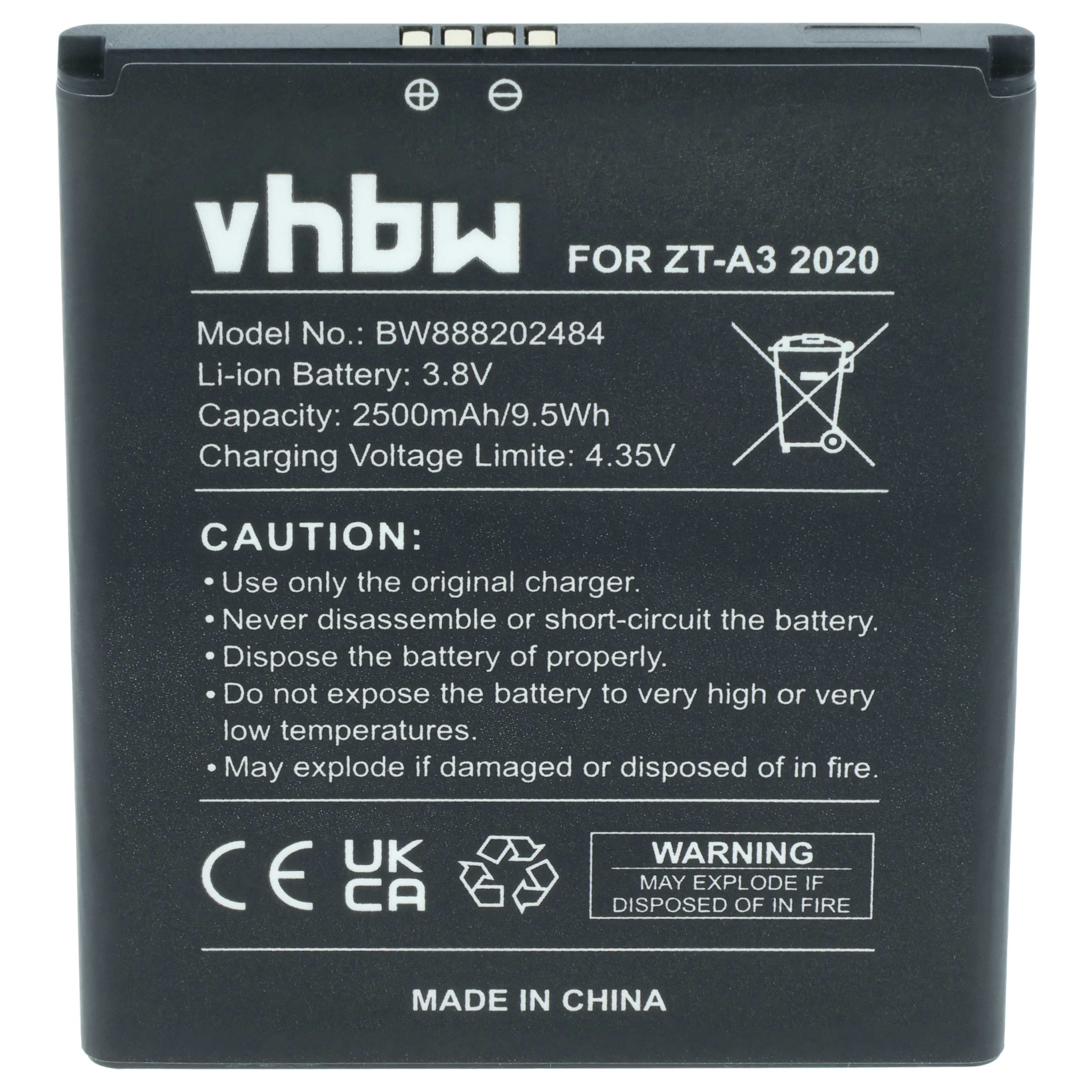 Akumulator do telefonu smartfona zamiennik ZTE Li3826T43P4h695950 - 2400 mAh 3,8 V Li-Ion