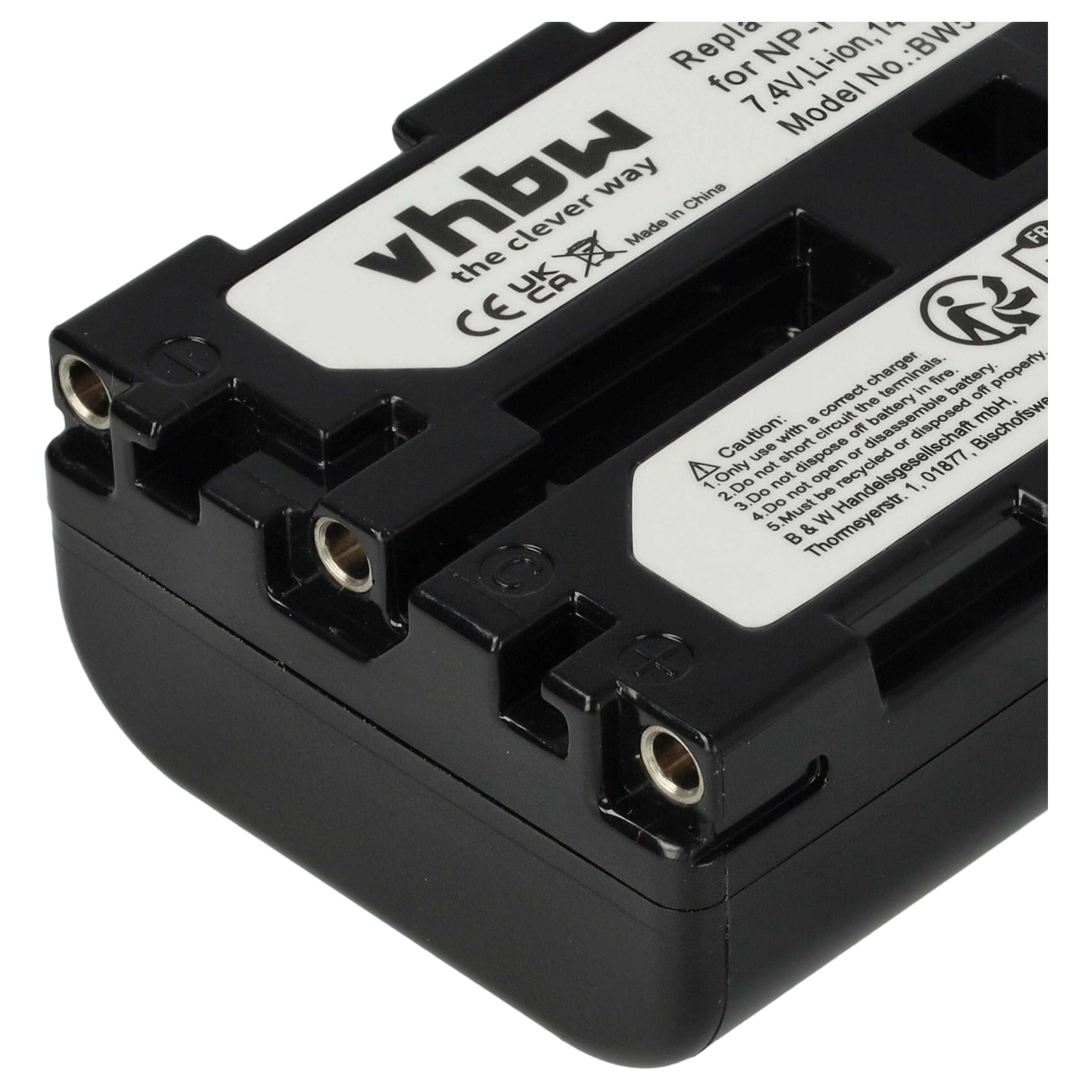 Videocamera 2x Battery replaces Sony NP-FM30, NP-FM50, NP-FM70, NP-FM90, NP-FM91 - 1400 mAh 7.4 V Li-Ion