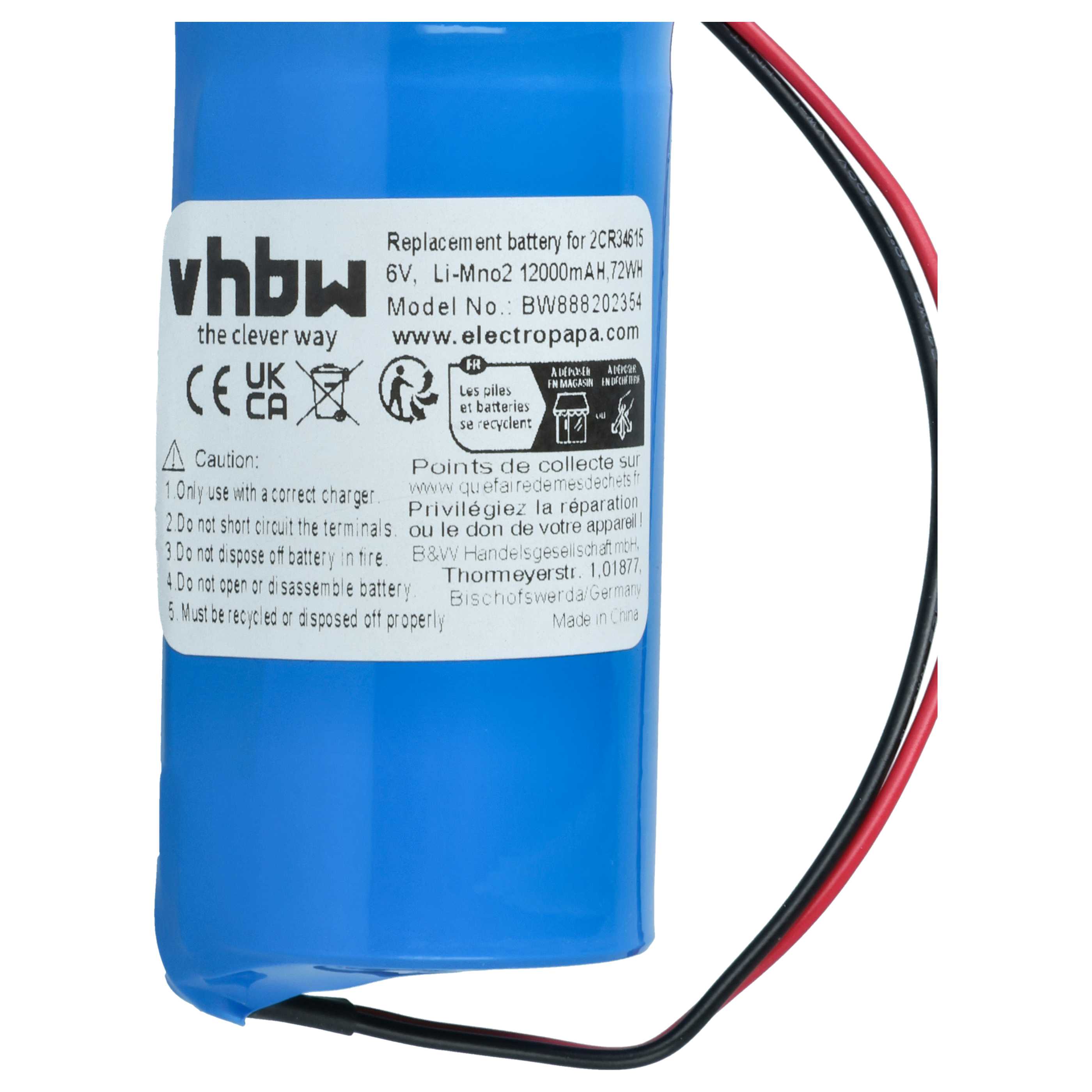 Alarmanlage-Batterie (5 Stück) als Ersatz für Jablotron 2CR34615 für Jablotron - 12000mAh 6V Li-MnO2