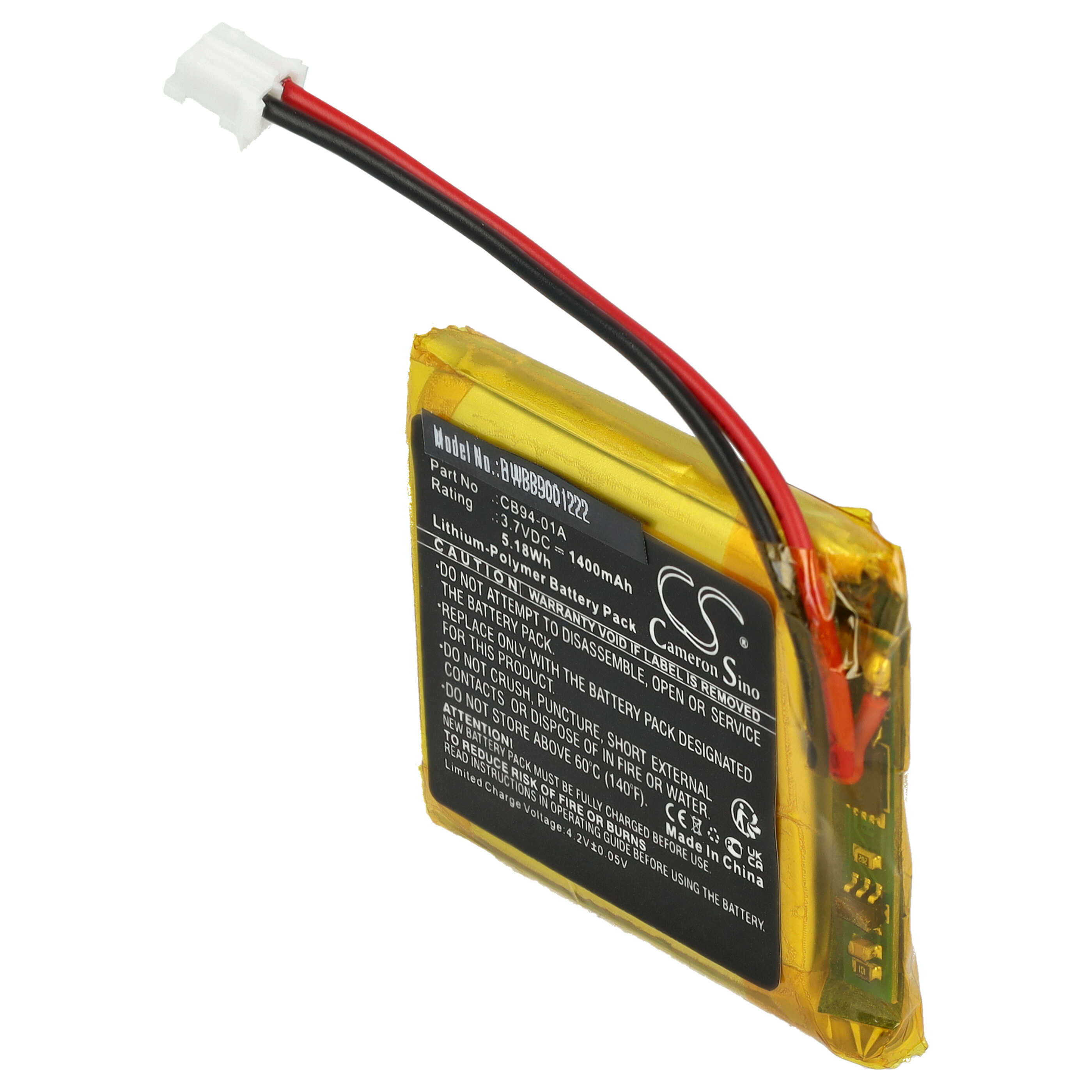 Baby Monitor Battery replaces Motorola CB94-01A - 1400 mAh 3.7 V Li-polymer