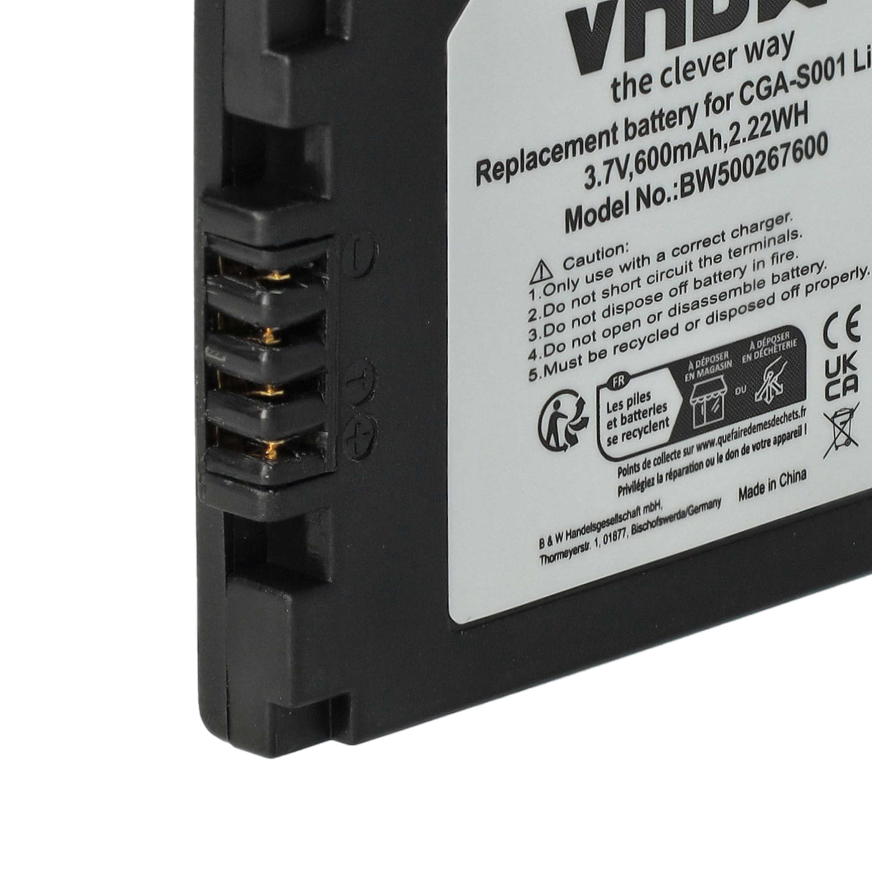 2x Battery replaces Leica BP-DC2 - 500mAh, 3.6V, Li-Ion