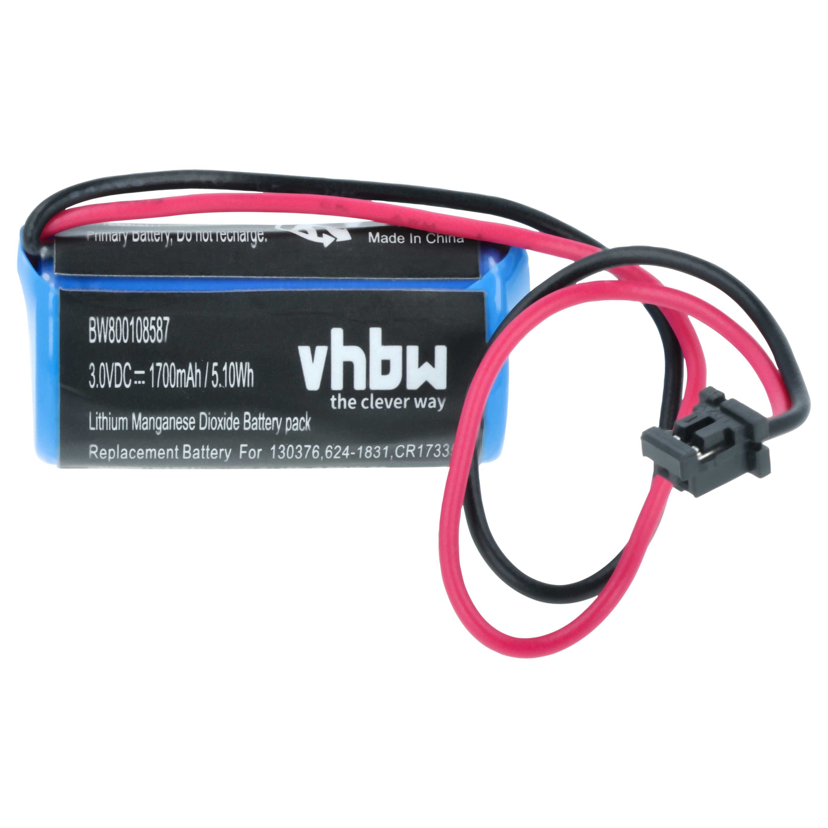 Industrial Controller 5x Battery replaces Mitsubishi 624-1831, BKO-C10811H03, 130376 - 1700mAh 3V Li-MnO2