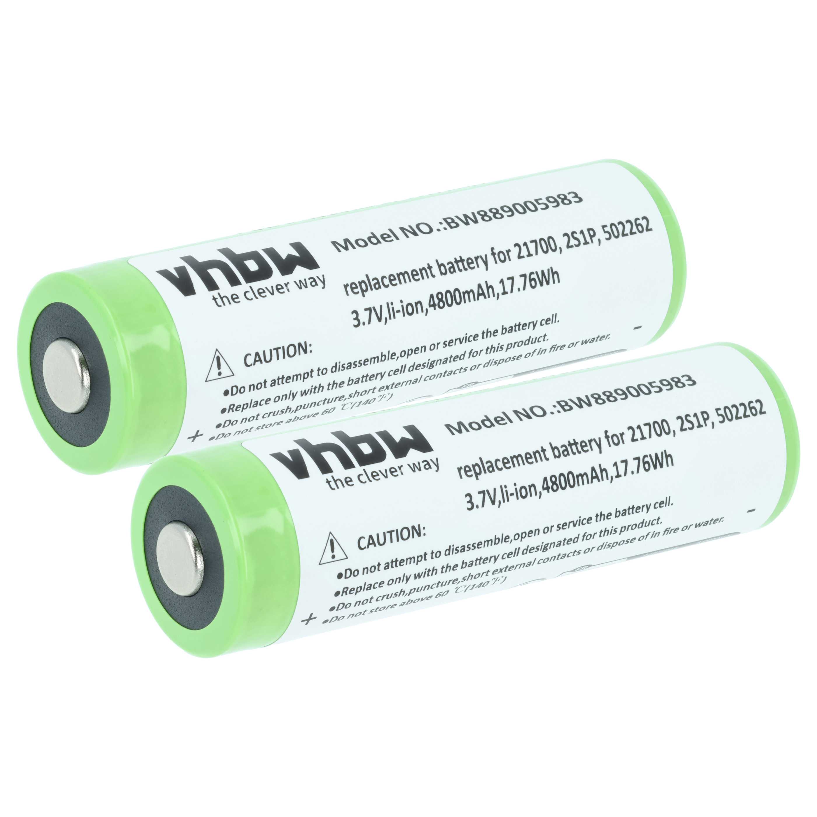 Batterie (2 pcs.) remplace Ledlenser 2S1P, 502262 lampe de poche Ledlenser - 4,8Ah 3,7V Li-ion