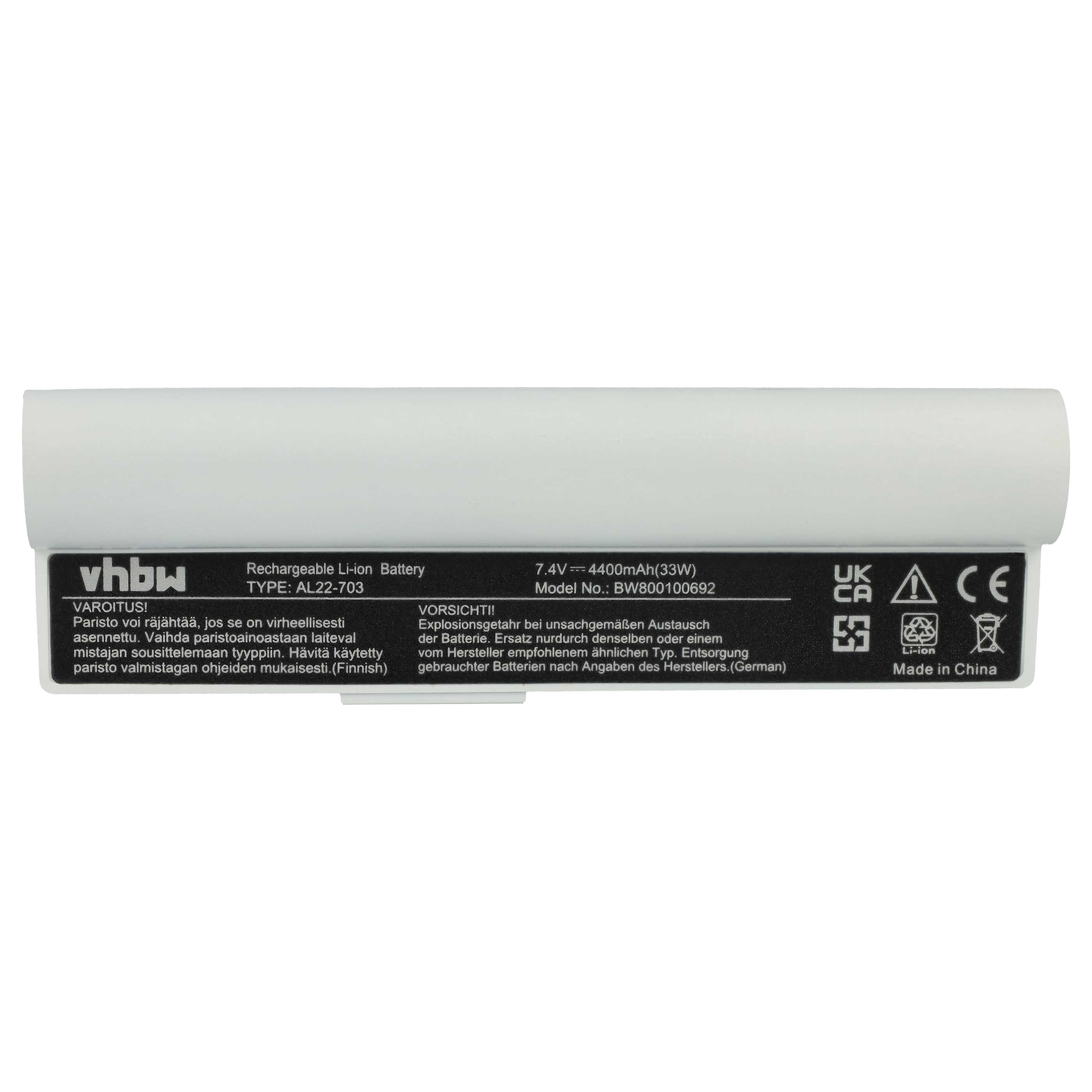 Akumulator do laptopa zamiennik Asus AL22-703 - 4400 mAh 7,4 V Li-Ion, biały
