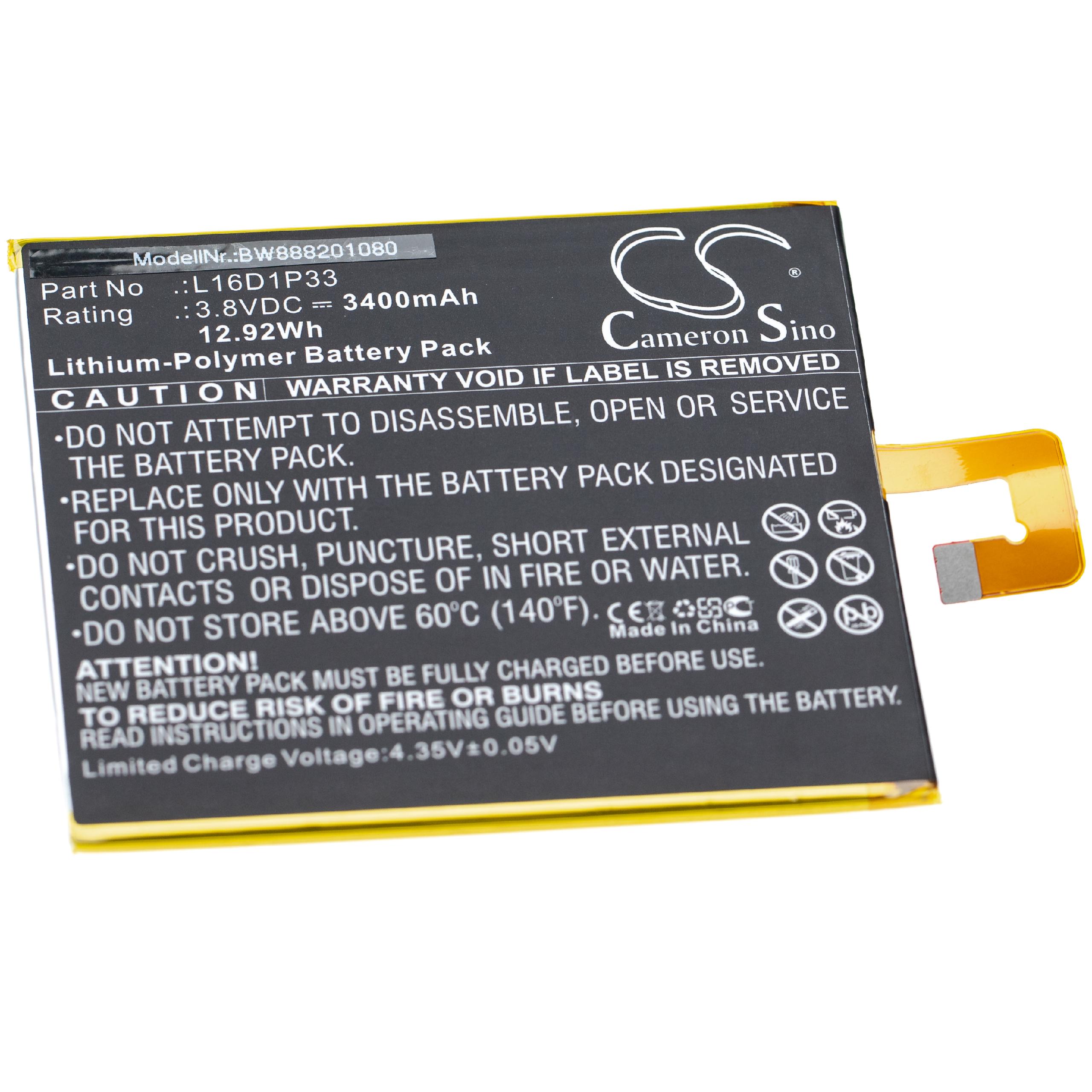 Batteria per tablet sostituisce Lenovo L16D1P33 Lenovo - 3400mAh 3,8V Li-Poly