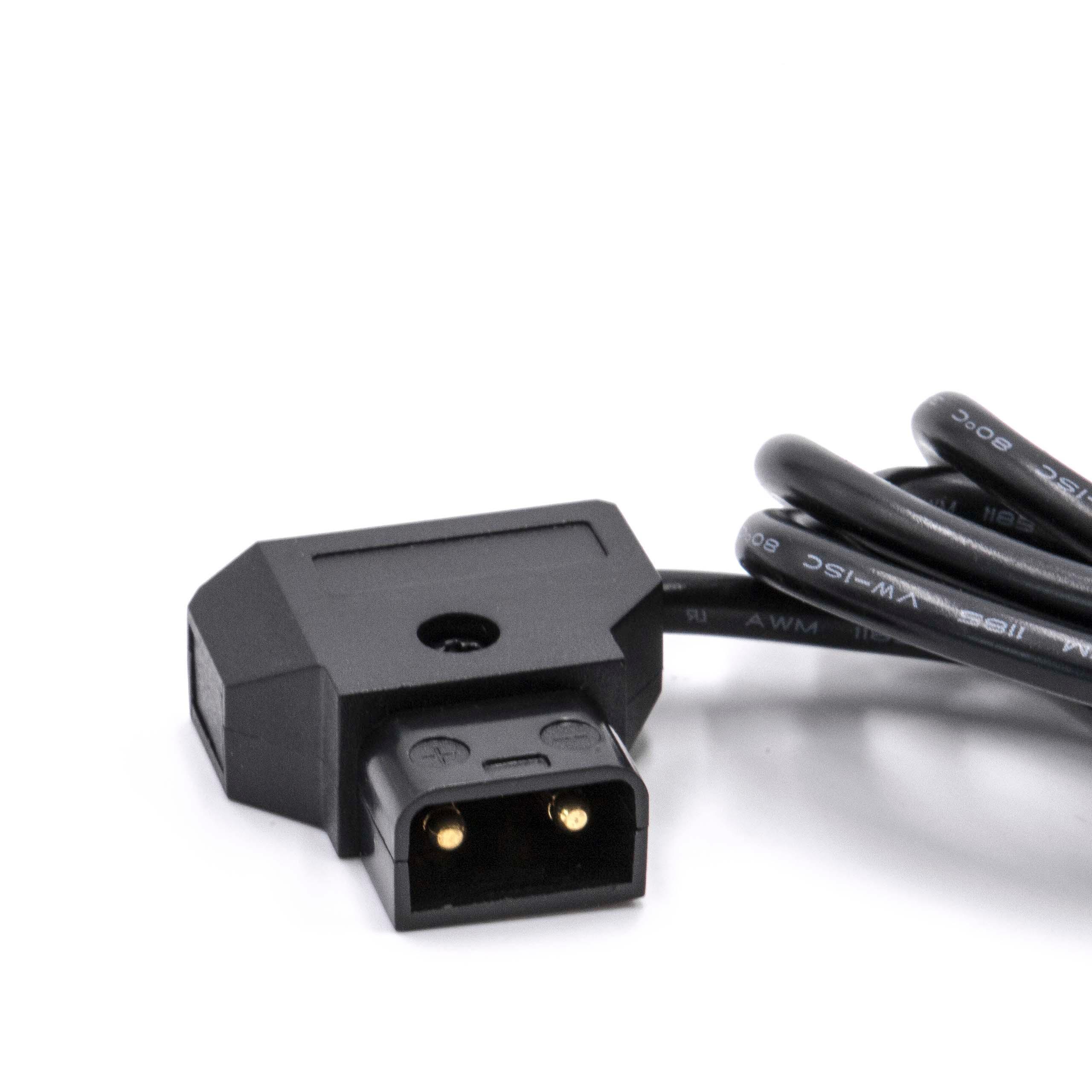Cable adaptador D-Tap (m) a fuente alimentación LED para cámara Anton Bauer D-Tap, Dionic - 1 m negro