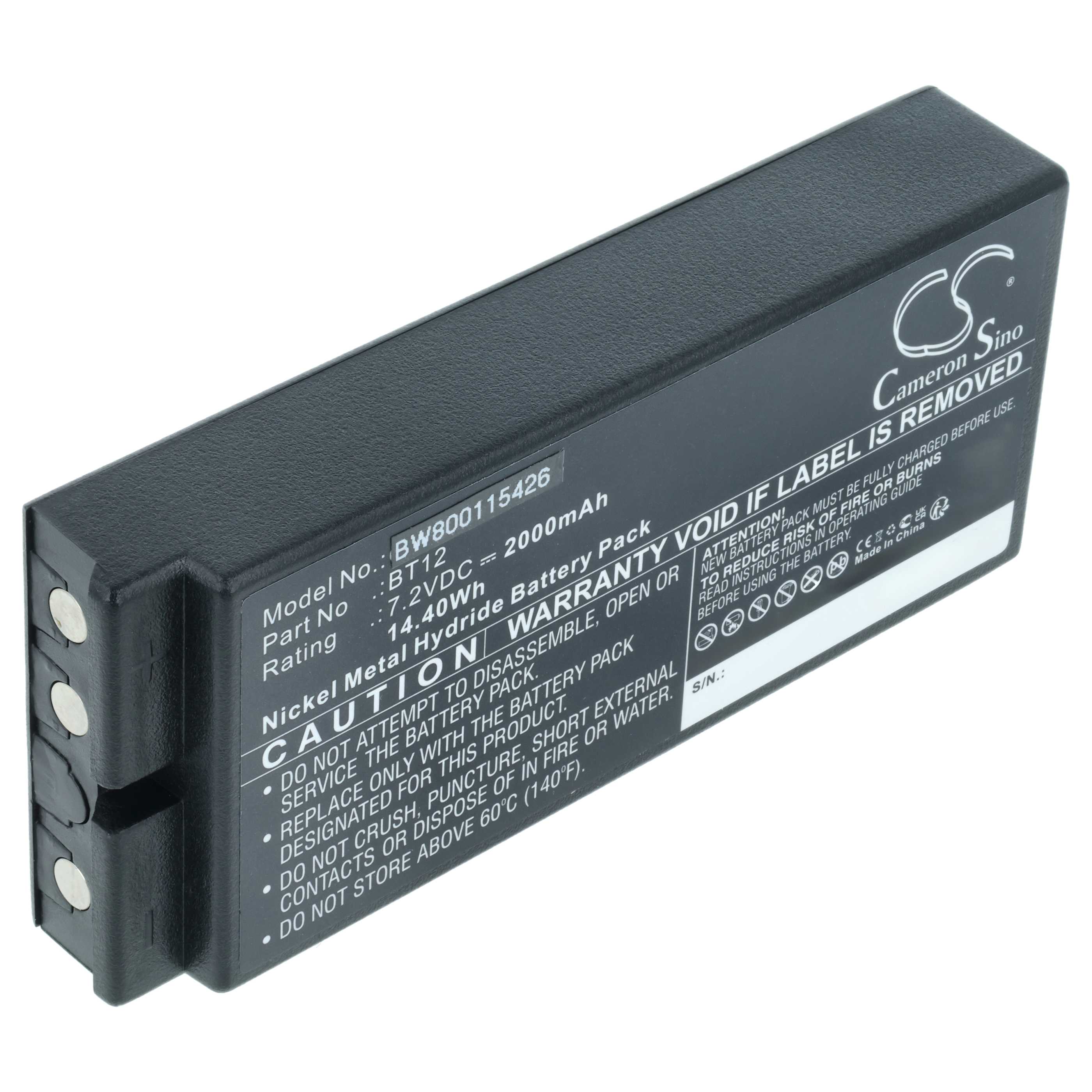 Batería reemplaza Danfoss 2303696, BT12 sistema control - 2000mAh 7,2V NiMH