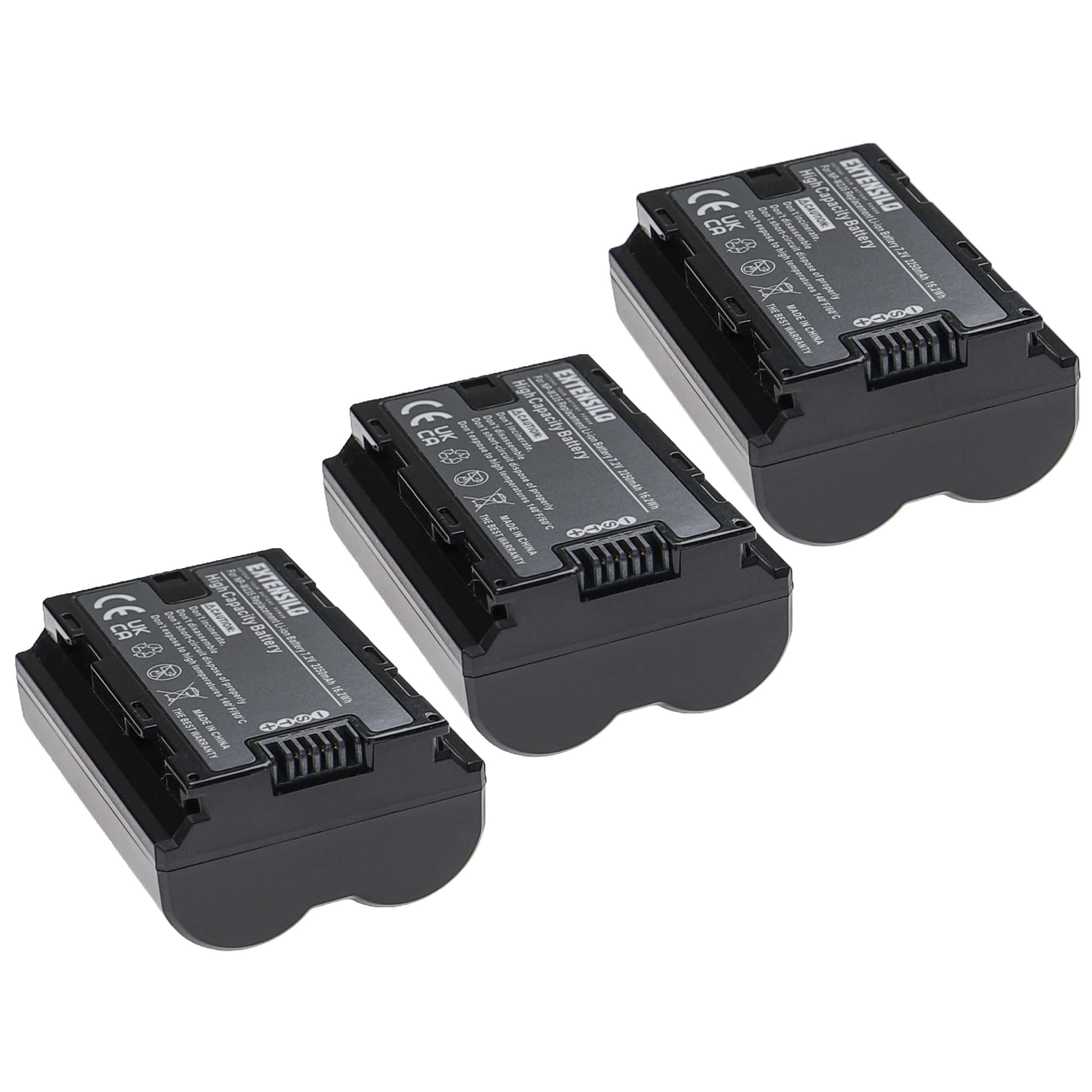 3x Battery replaces Fuji Fujifilm NP-W235 - 2250mAh, 7.2V, Li-Ion