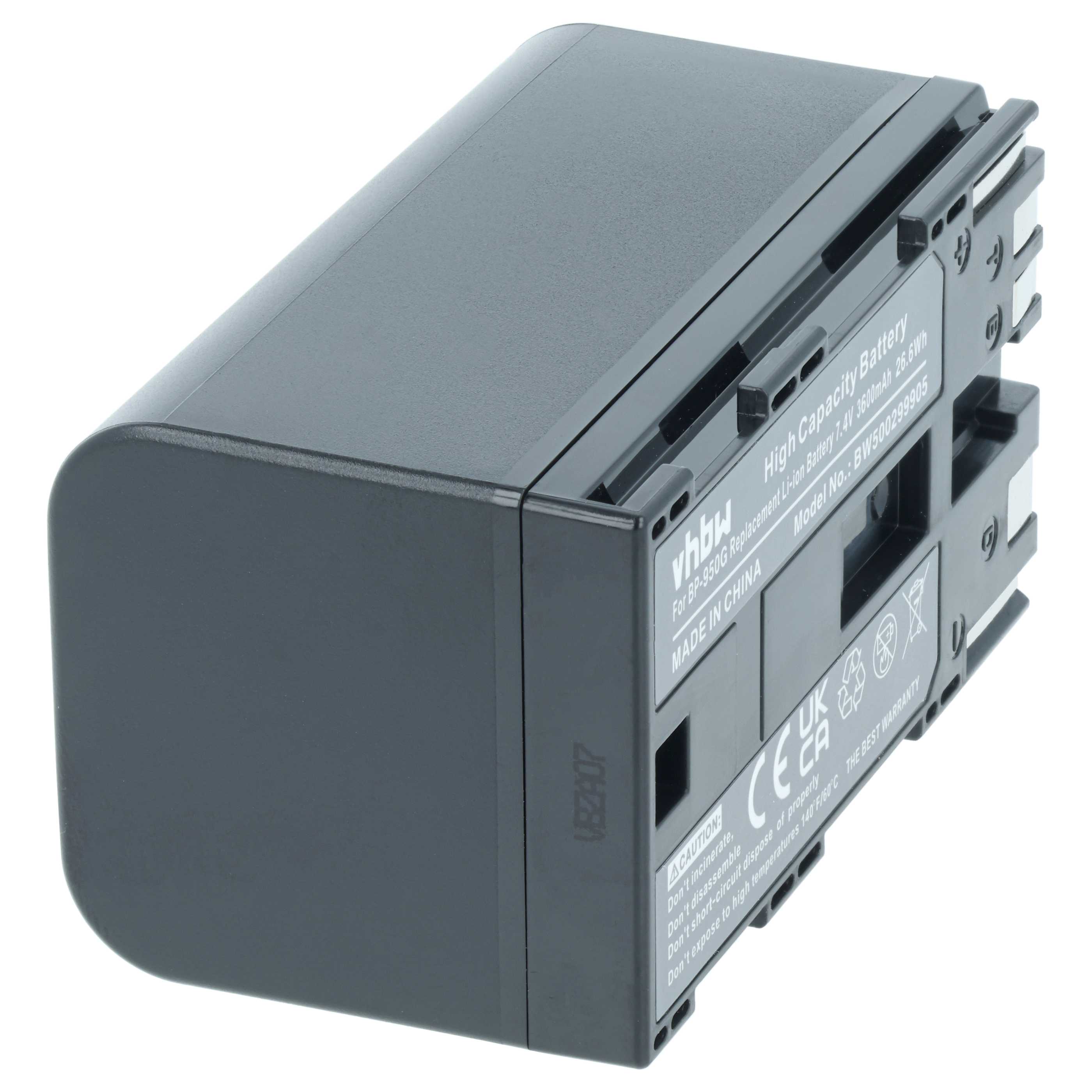 Videocamera 2x Battery replaces Canon BP-975, BP-955, BP-925, BP-950G - 3600 mAh 7.4 V Li-Ion