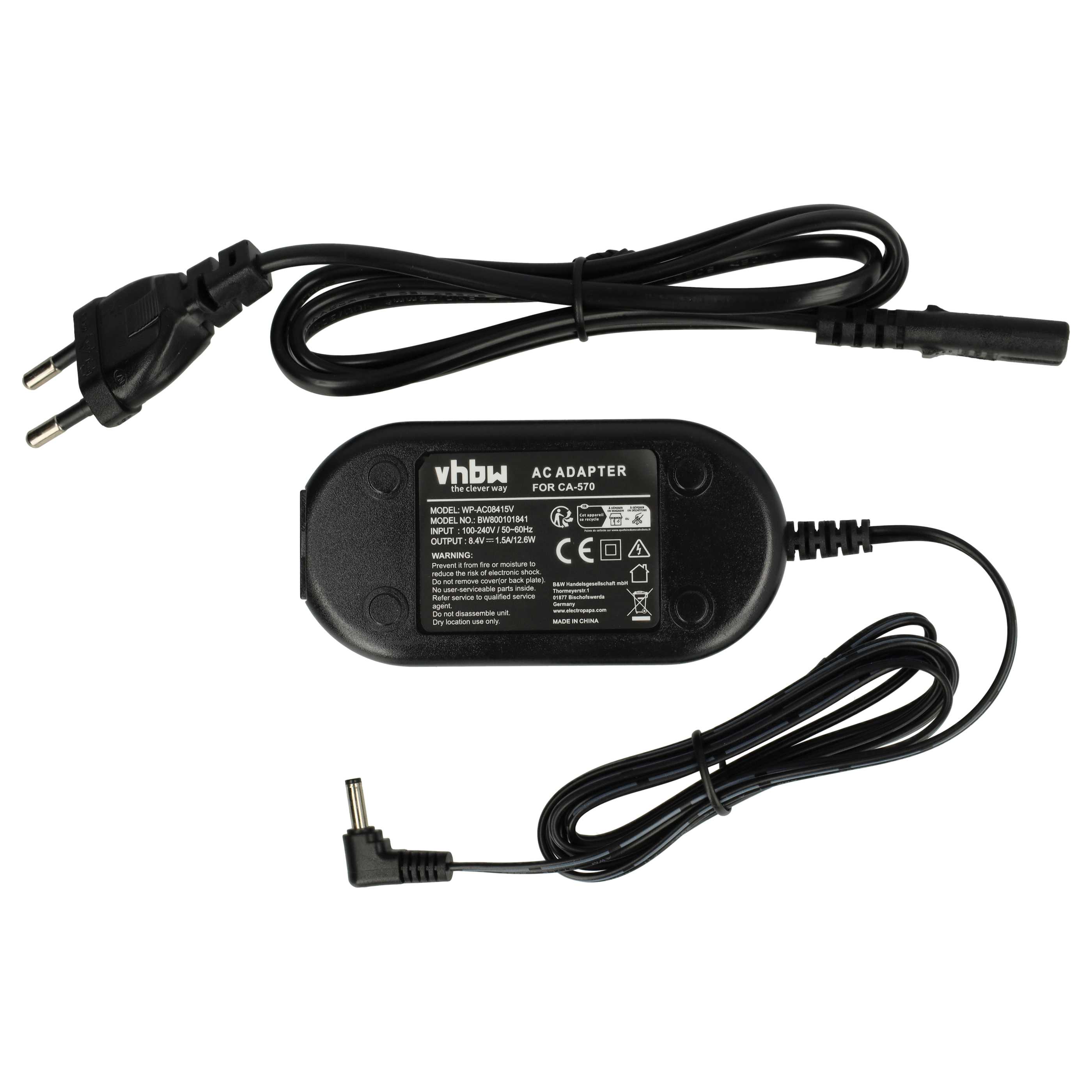 Power Supply replaces CA-570K CA570 CA570K CA-570 for Camera - 2 m, 8.4 V 1.5 A