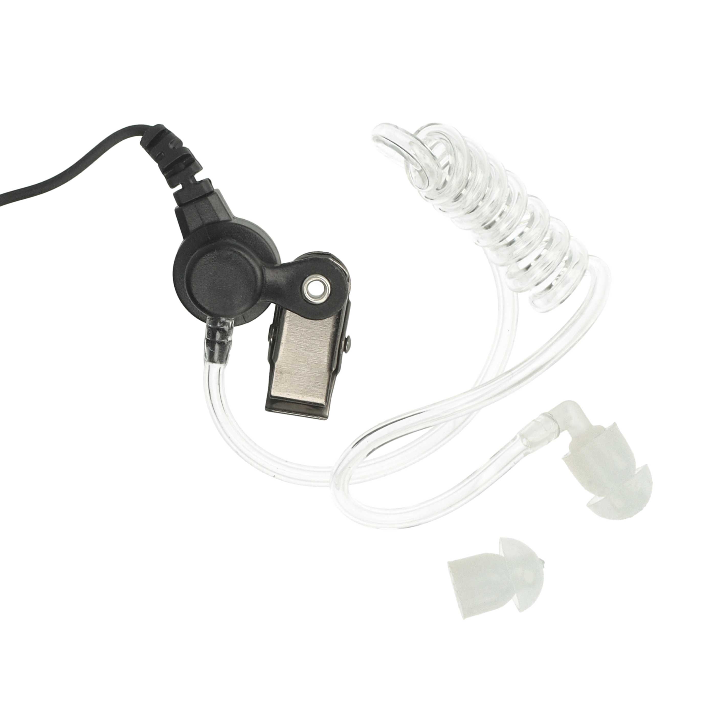 10x Security Radio Headset - "Take Call Button", Clip Mount + Phono Cable