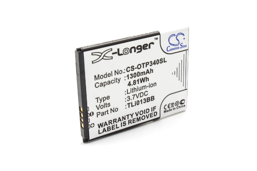Batteria sostituisce Alcatel TLi013B2 per cellulare arancione - 1300mAh 3,7V Li-Ion