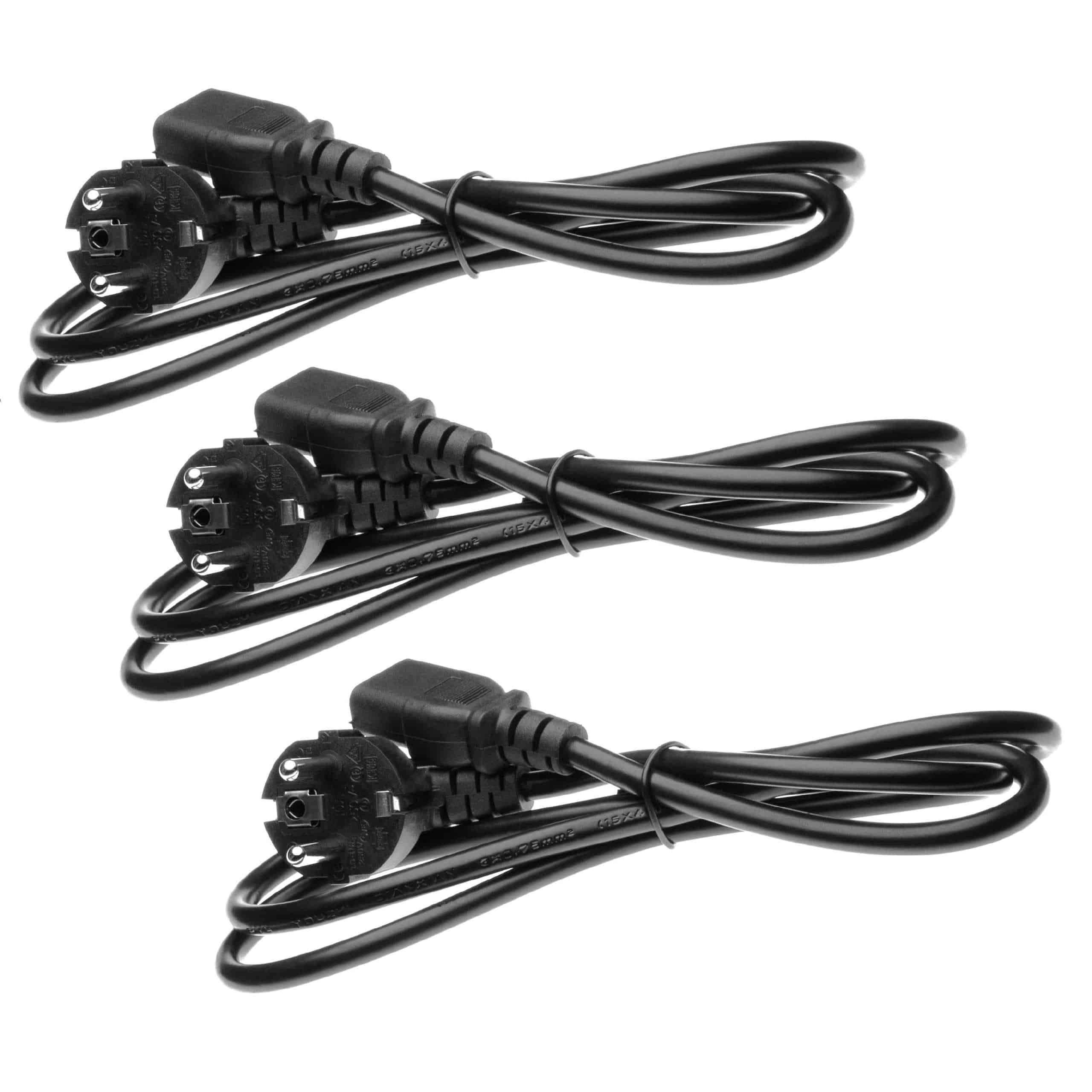 3x C13 Power Cable Euro Plug suitable for Robot Vacuum Cleaner - 1.2 m