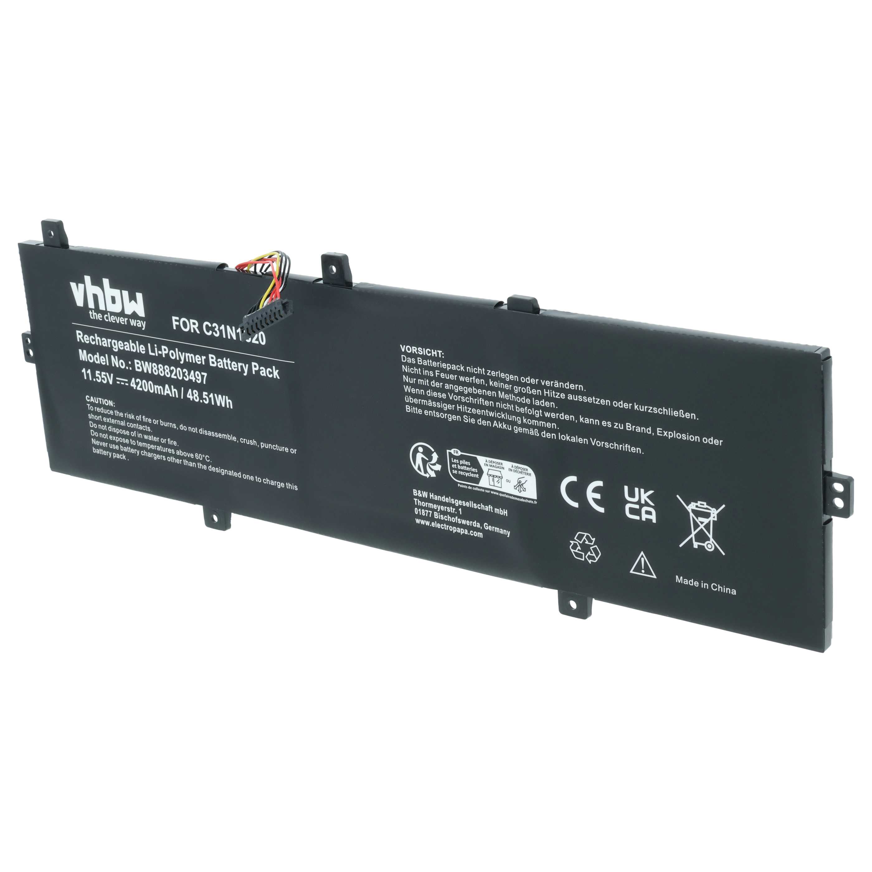 Akumulator do laptopa zamiennik Asus 0B200-02370100, 0B200-02370200, 0B200-02370000 - 4200 mAh 11,55 V LiPo