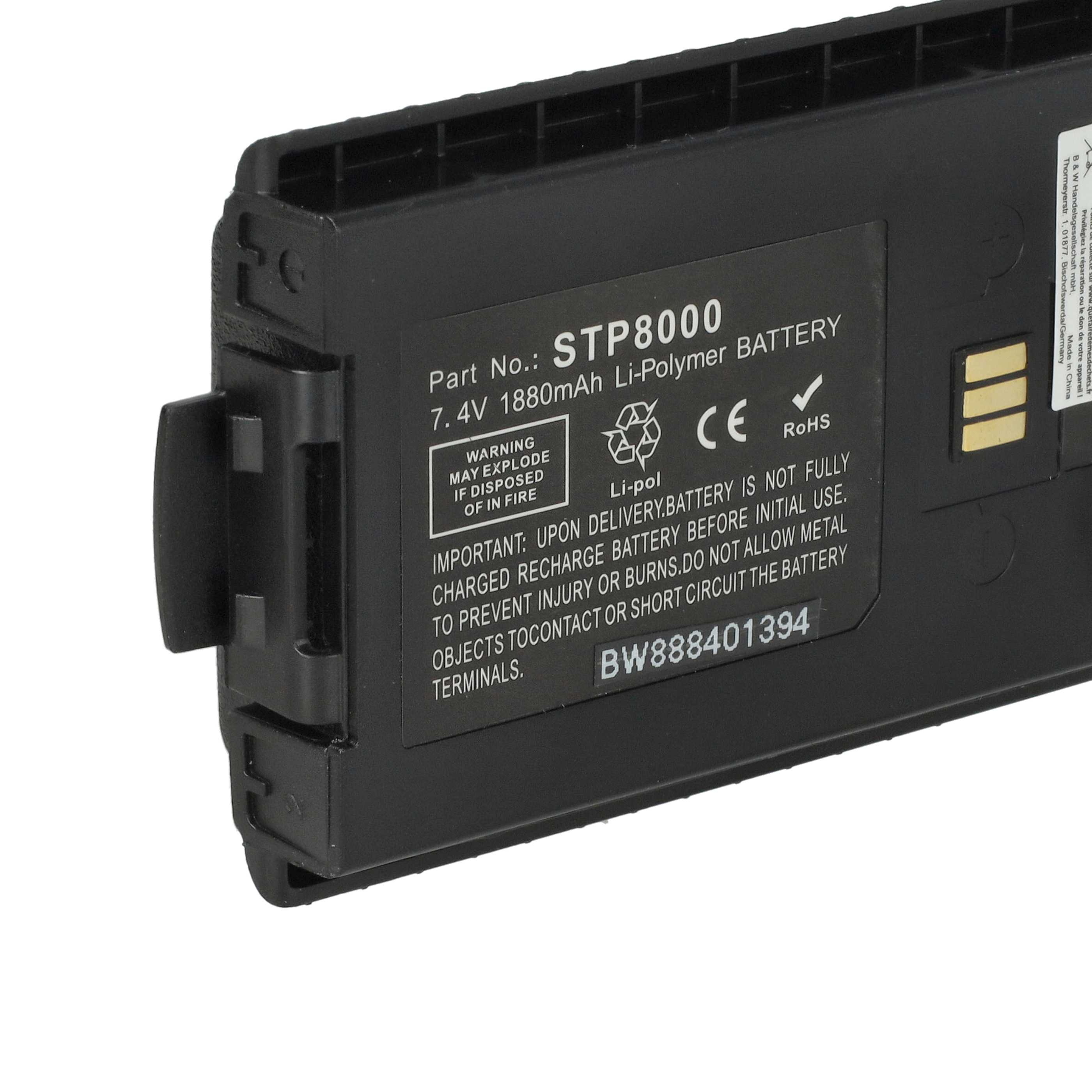 Radio 2x Battery replaces Sepura 300-01174, 300-00635, 300-00631, 300-00634 - 1880 mAh 7.4 V Li-polymer