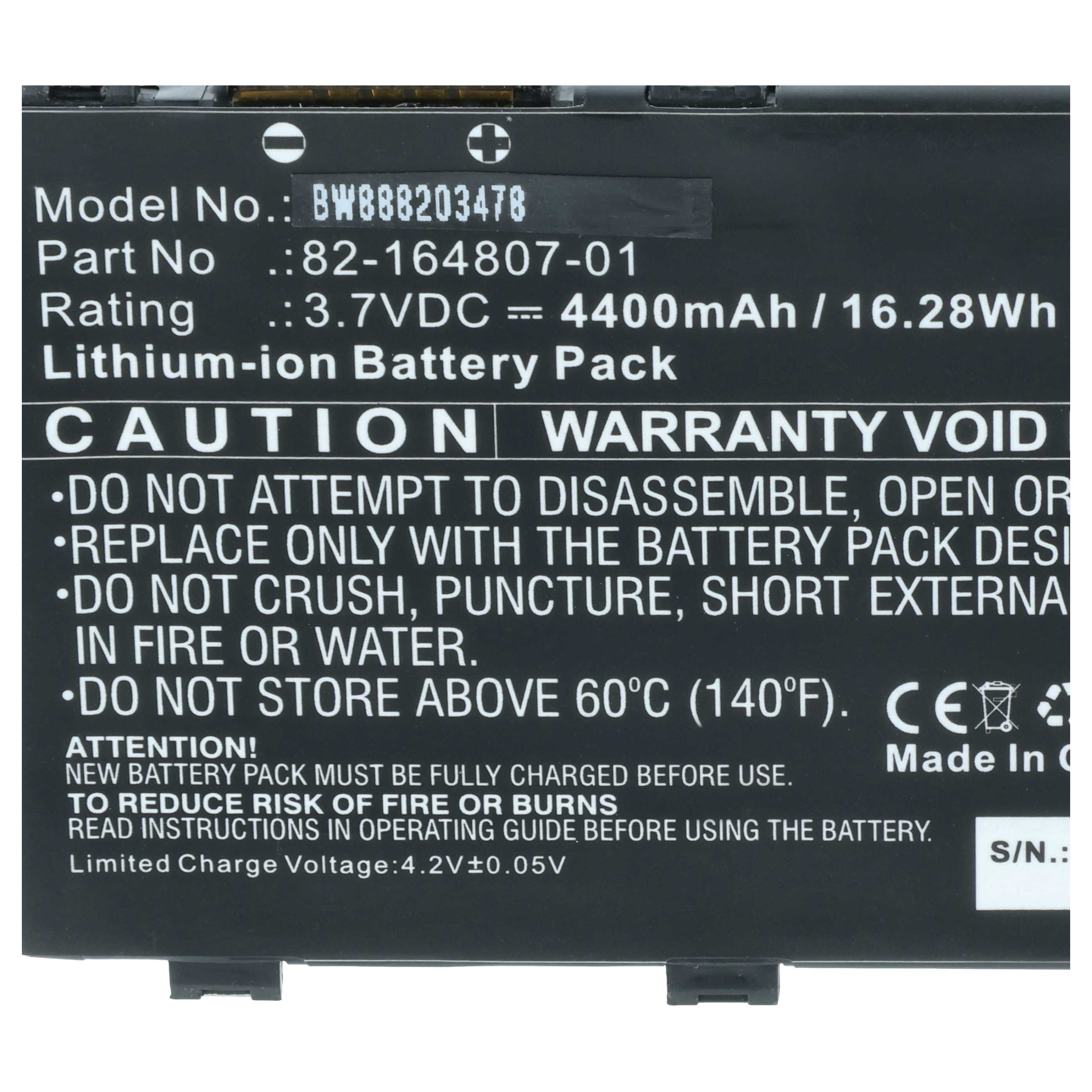 Mobile Computer 5x Battery replaces Motorola 82-172087-01, 82-164807-01, 82-164801-02 - 4400mAh, 3.7V