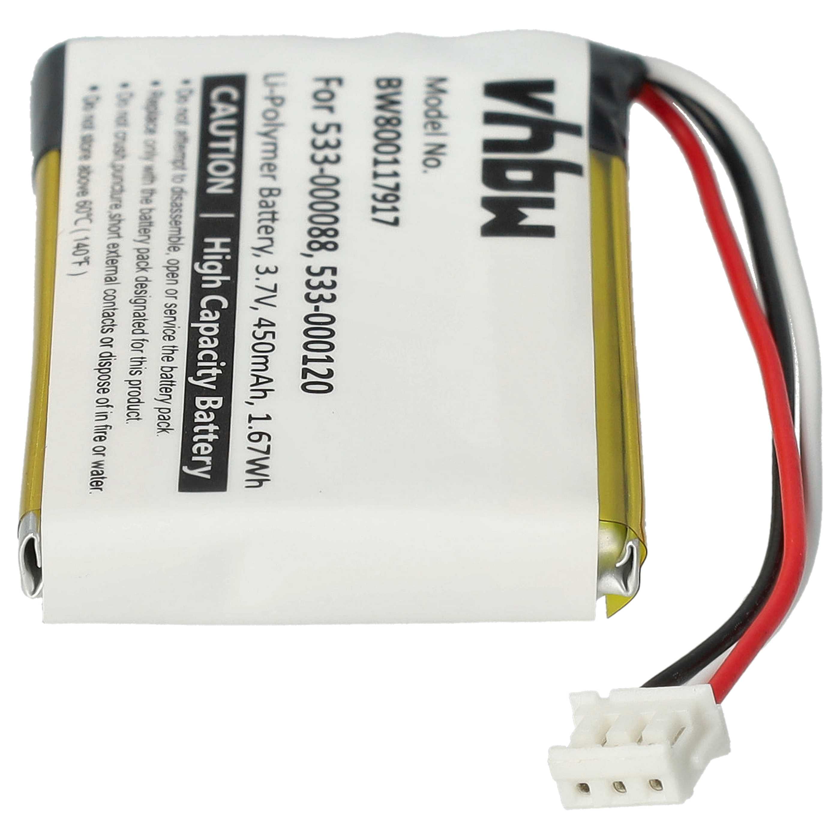 Computer Mouse Battery replaces Logitech 533-000120, 533-000088, 533-000121 - 450 mAh 3.7 V Li-polymer