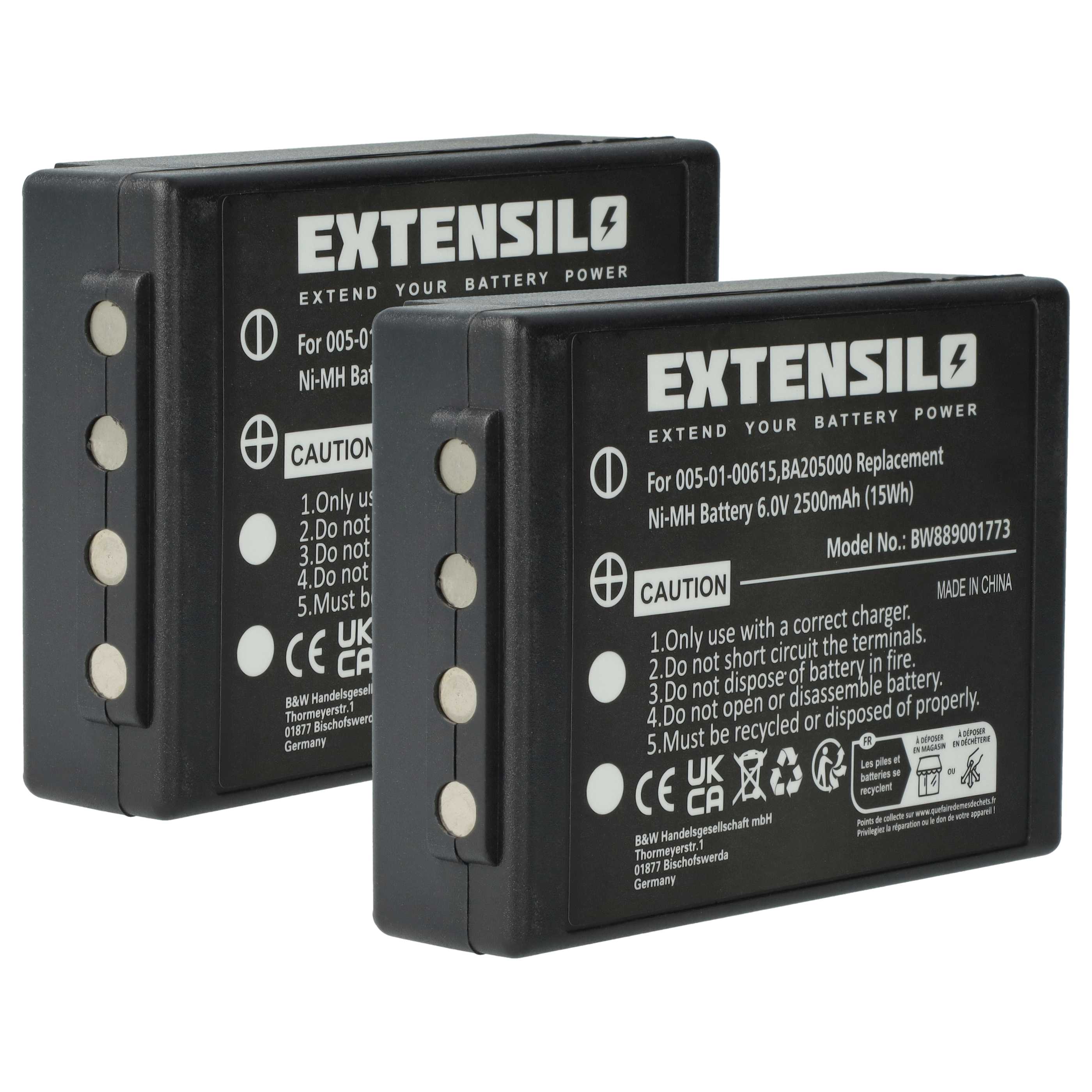2x Akumulator do zdalnego sterowania zamiennik HBC 005-01-00615, BA205000, BA205030 - 2500mAh 6V NiMH