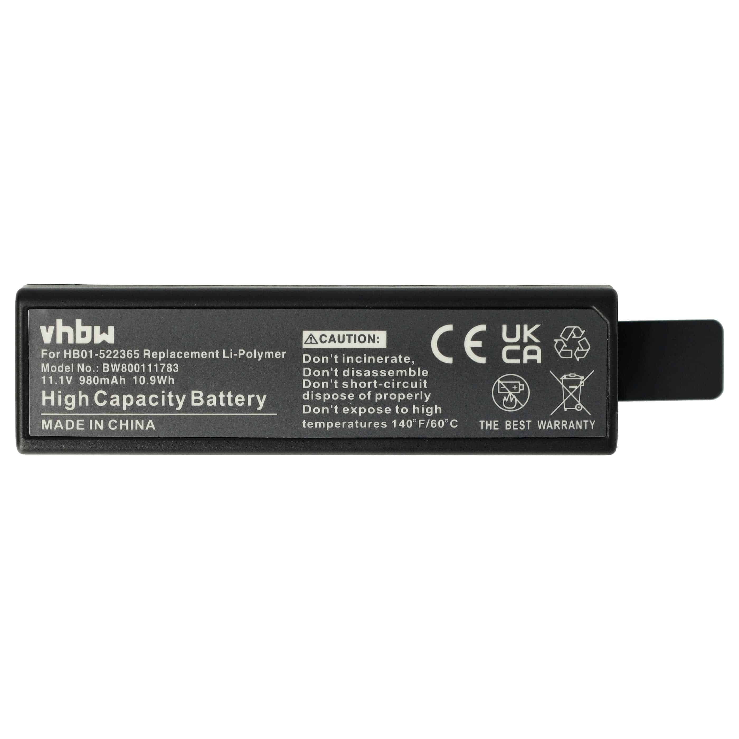 Battery Replacement for DJI HB01, HB01-522365 - 980mAh, 11.1V, Li-polymer