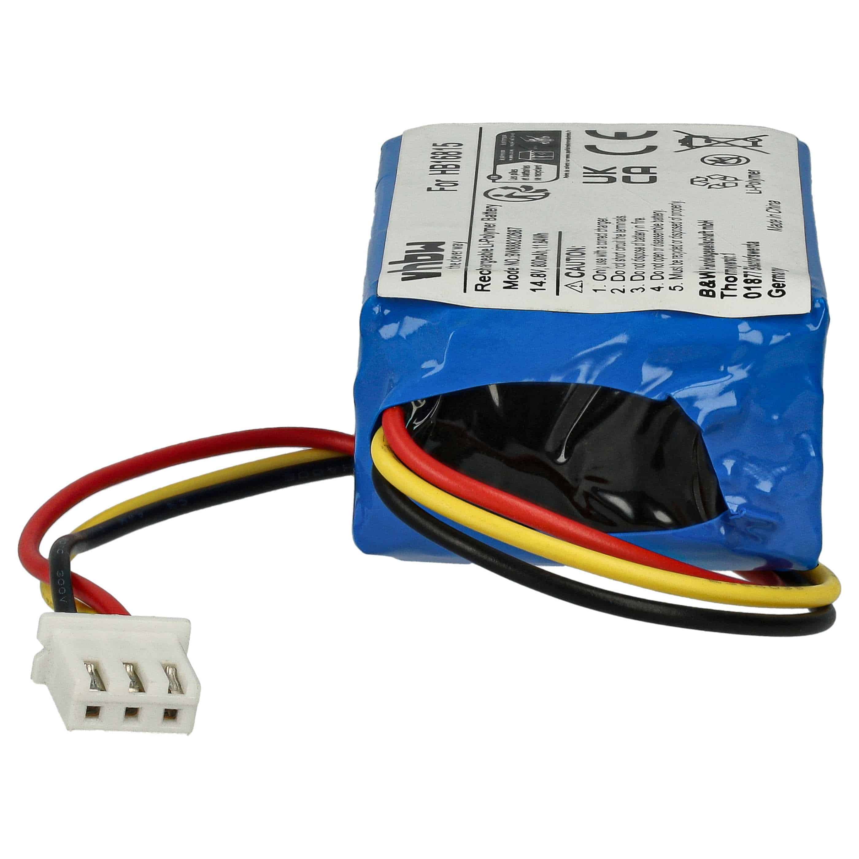Battery replaces Hobot HB16815 for Hobot 800mAh, 14.8V, Li-Ion