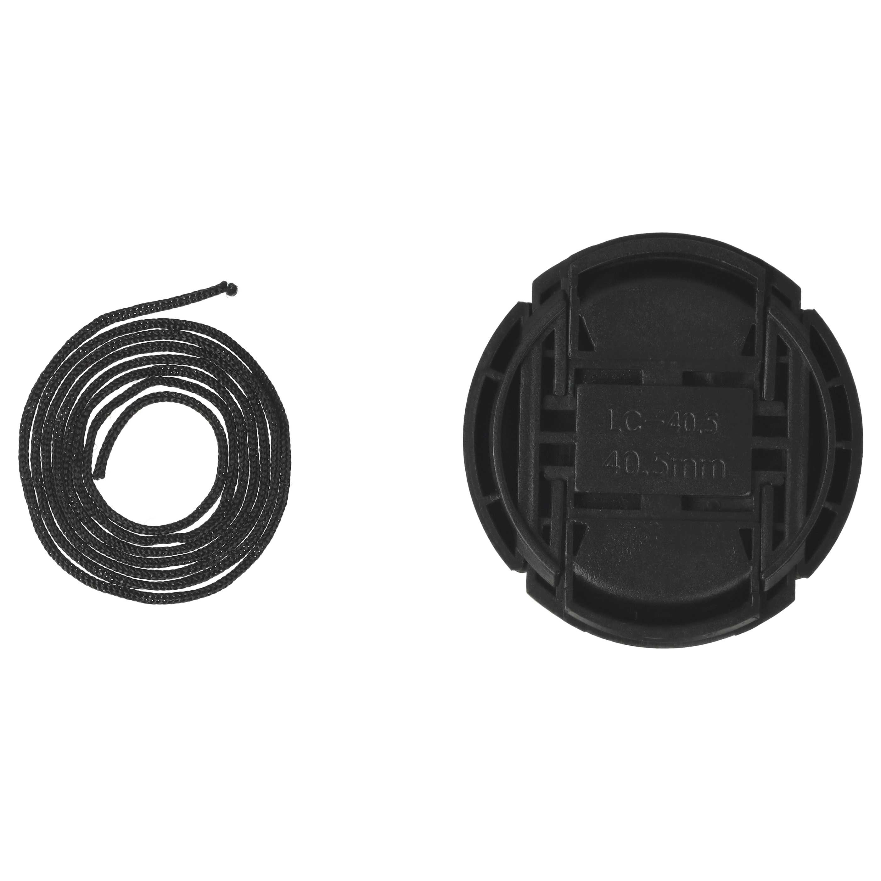 Bouchon d'objectif 40,5 mm - Prise centrée, plastique, noir