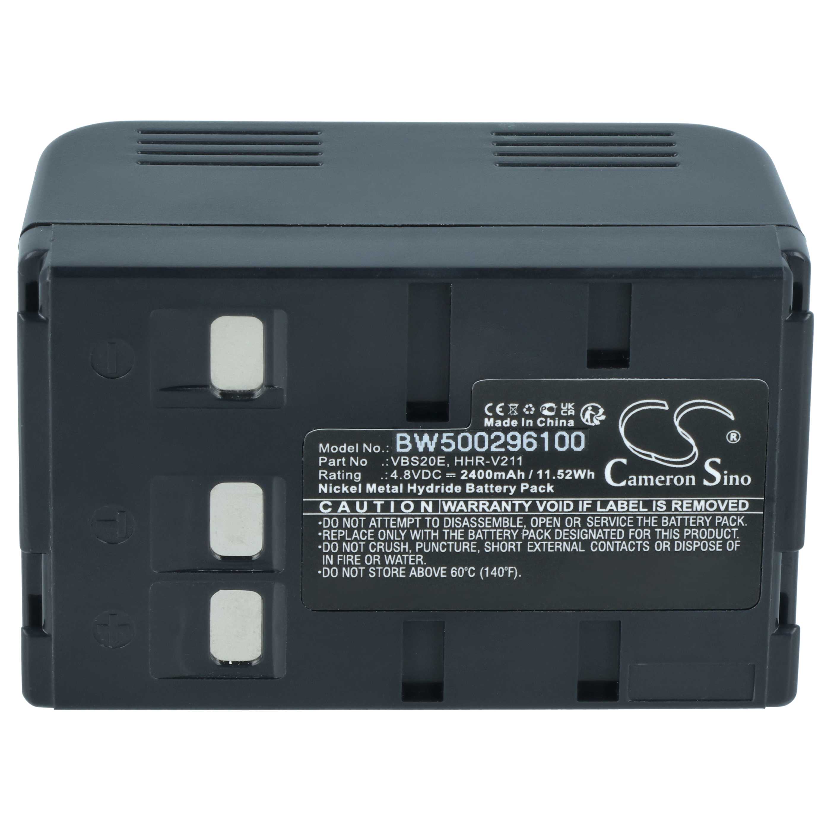 Batterie remplace Panasonic HHR-V211, HHR-V212, P-V212, PV211 pour caméscope Philips- 2400mAh 4,8V NiMH