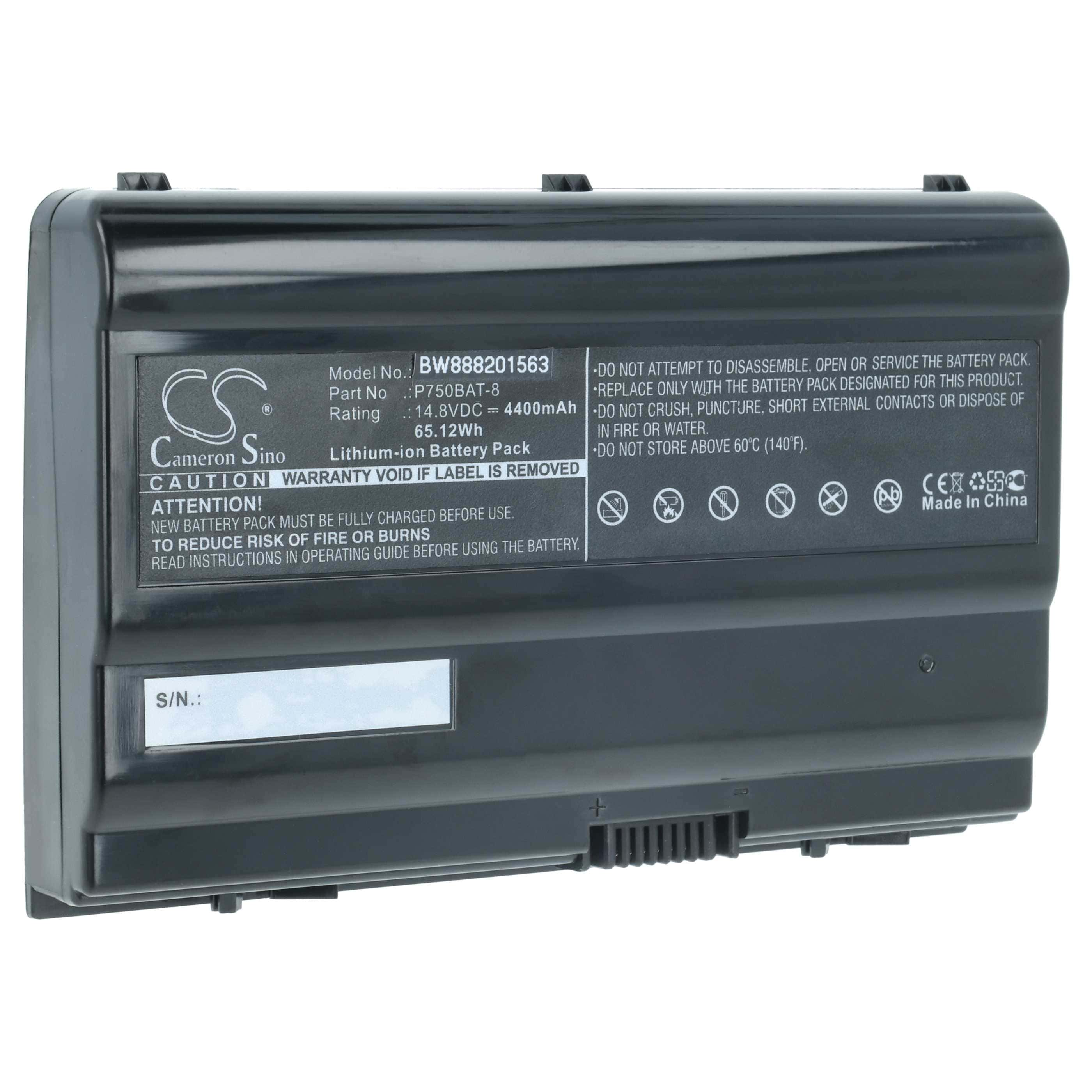 Akumulator do laptopa zamiennik 6-87-P750S-4272, 6-87-P750S-4U73, 4ICR18/65-2 - 4400 mAh 14,8 V Li-Ion, czarny