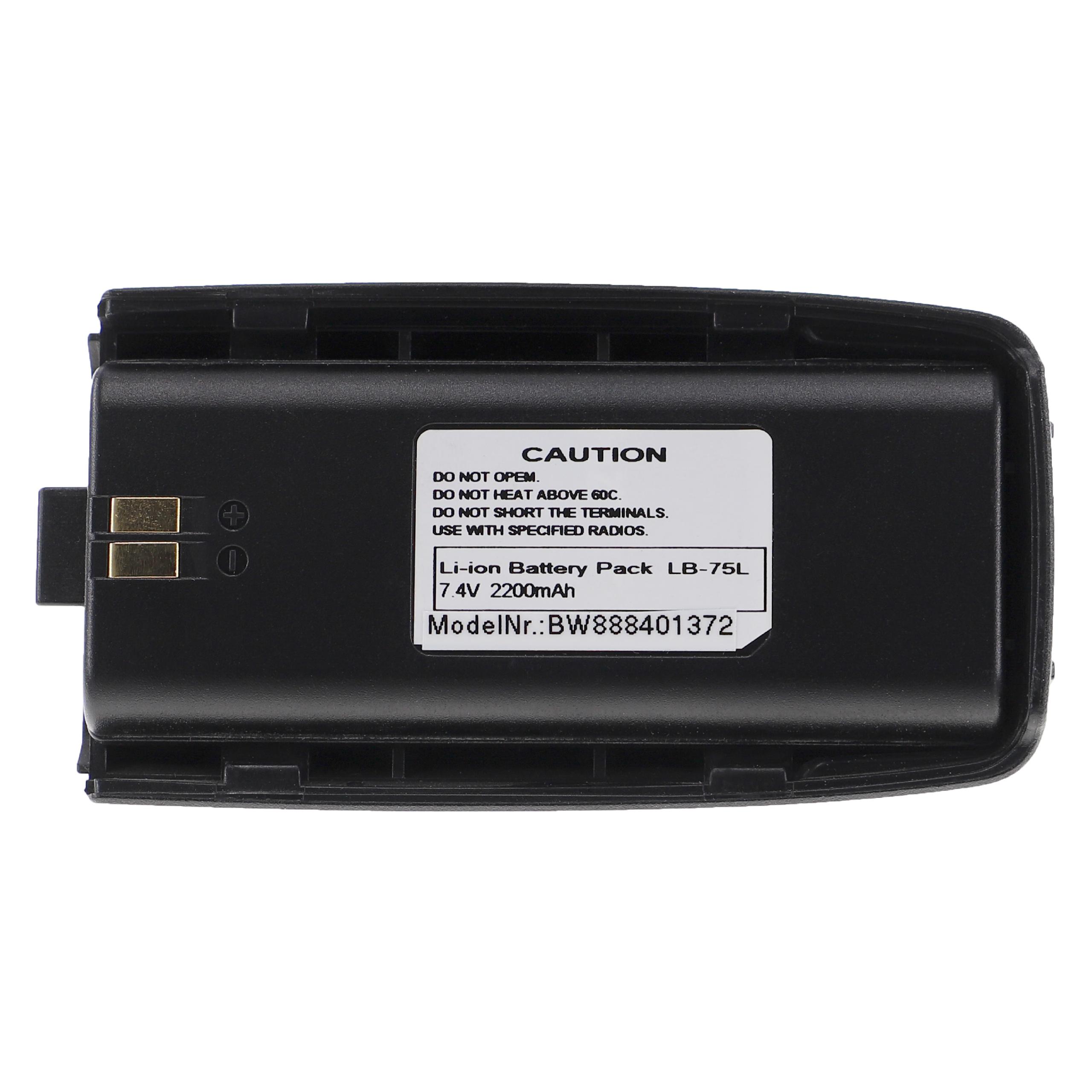 Radio Battery replaces LB-75L - 2200 mAh 7.4 V Li-Ion