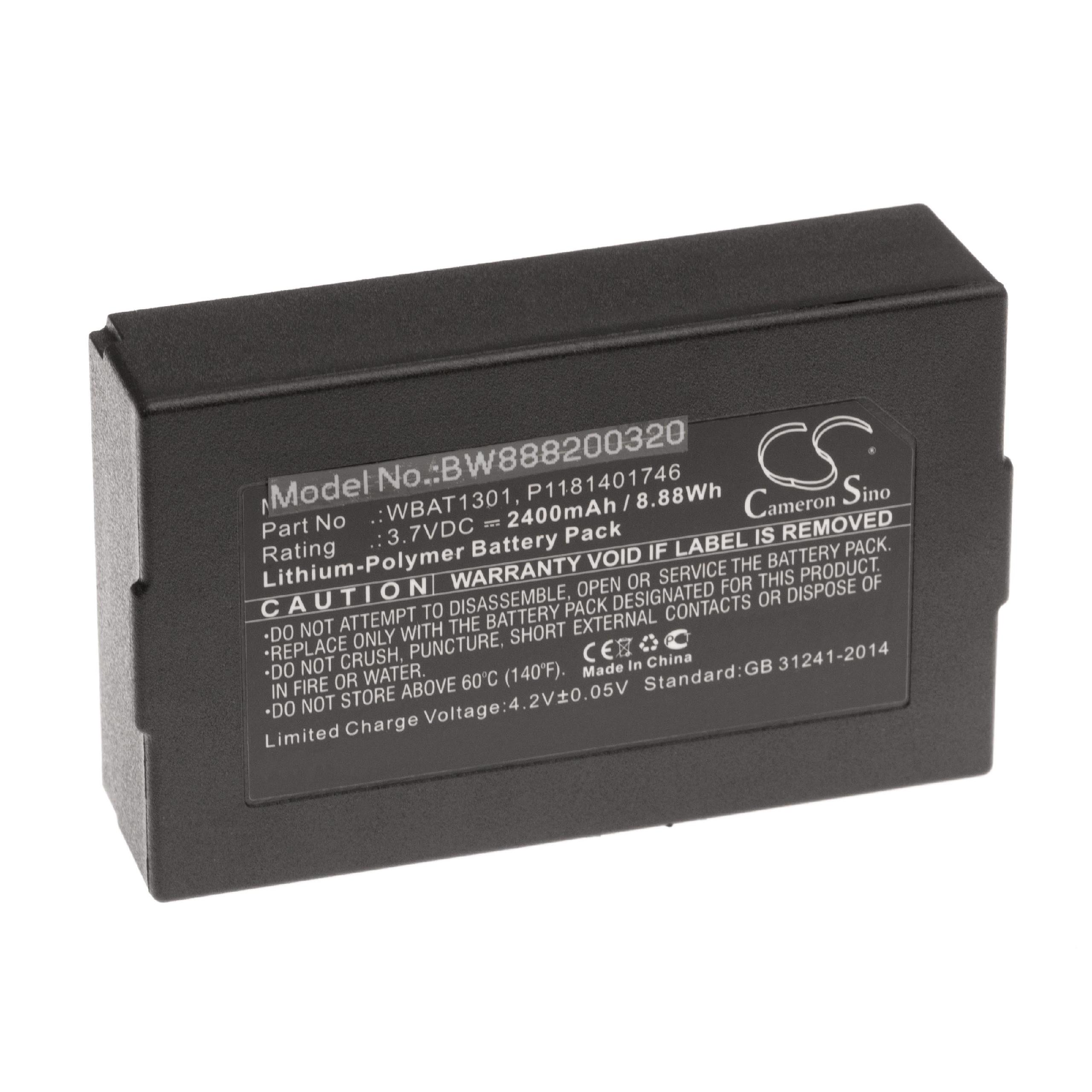Batería reemplaza Iridium WBAT1301, P1181401746 para móvil, teléfono Iridium - 2400 mAh 3,7 V Li-poli