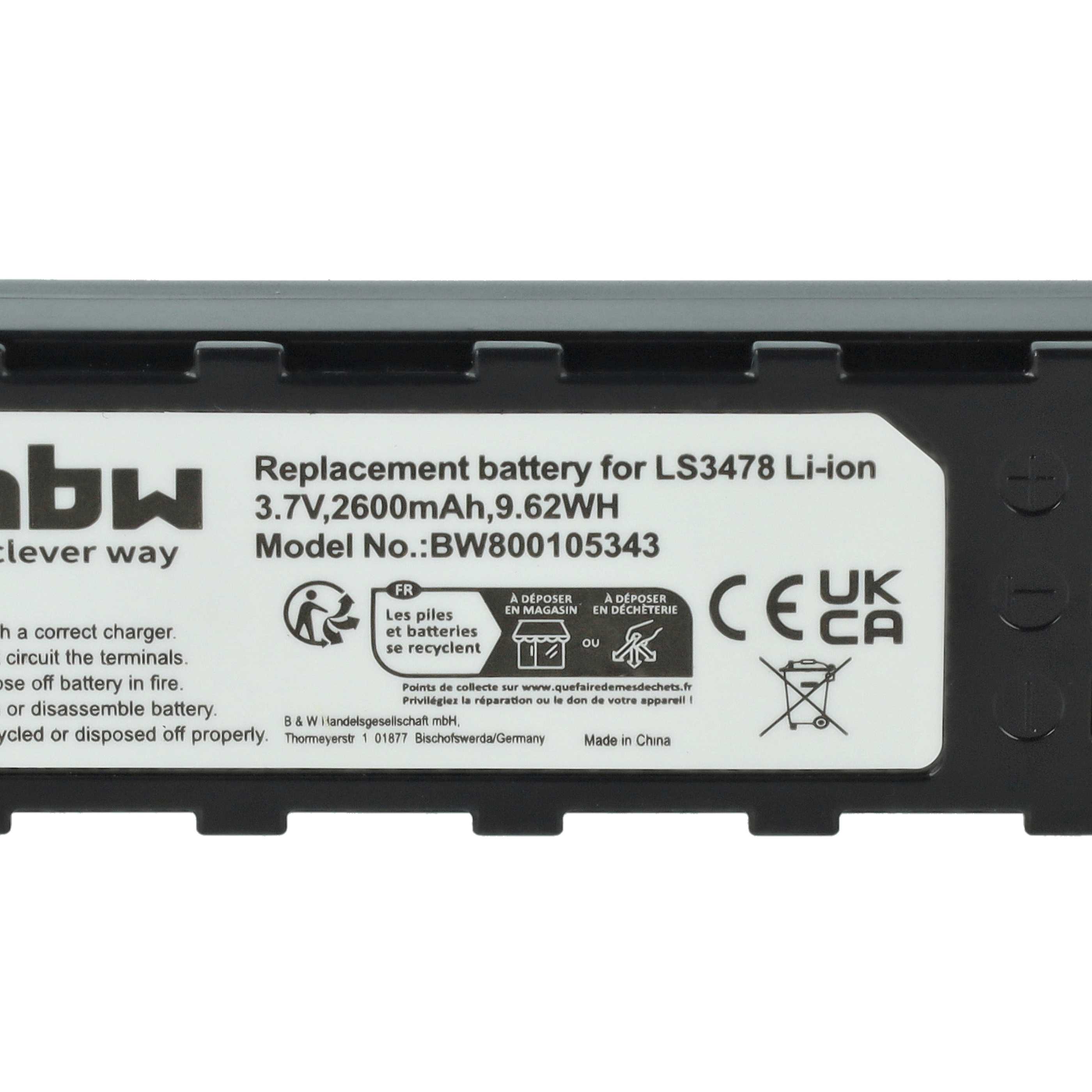 5x Battery replaces Leuze 50120448 for Symbol Barcode Scanner POS - 2600 mAh 3.7 V