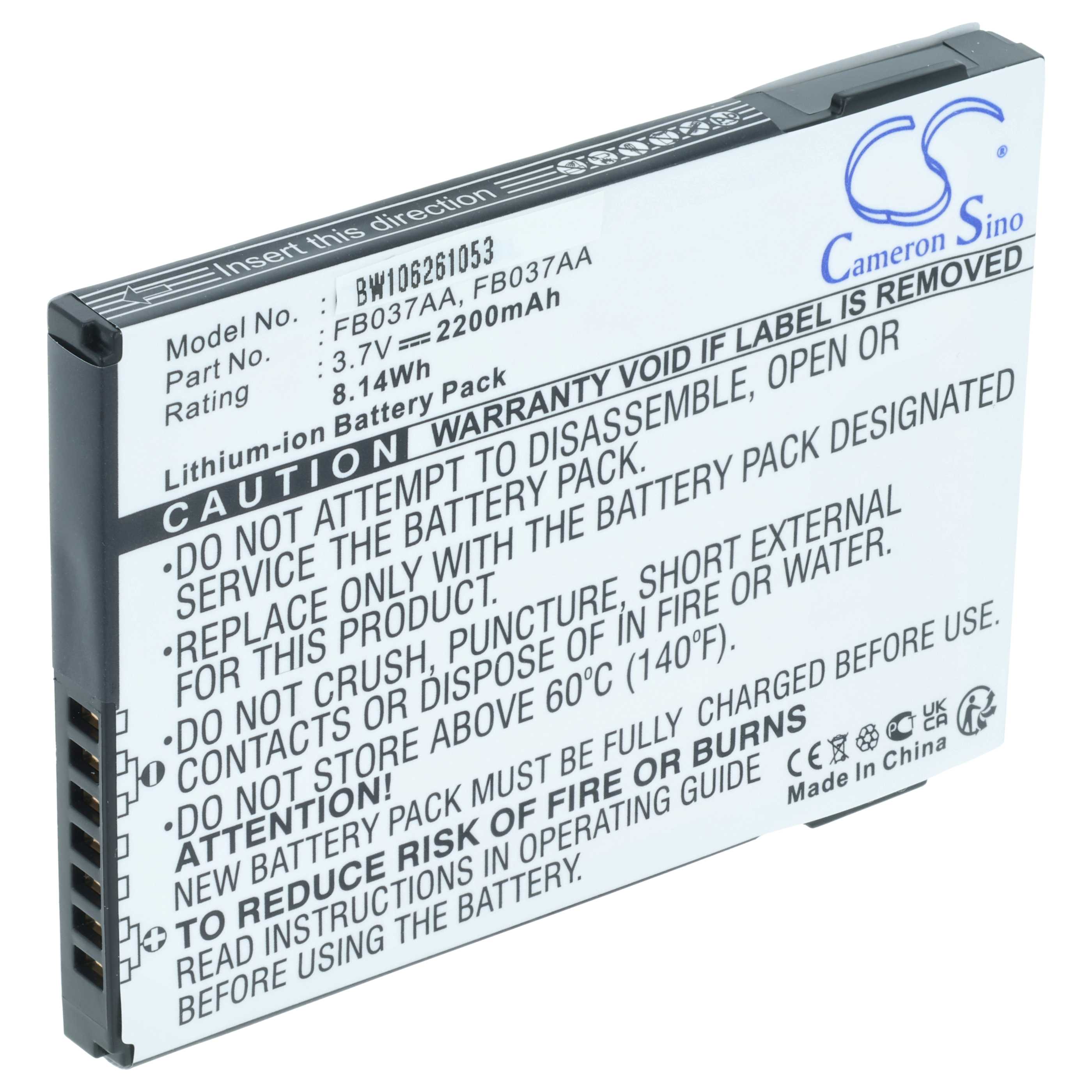 Akumulator do telefonu smartfona zamiennik HP / IPAQ 459723-001, 451405-001 - 2200 mAh 3,7 V Li-Ion