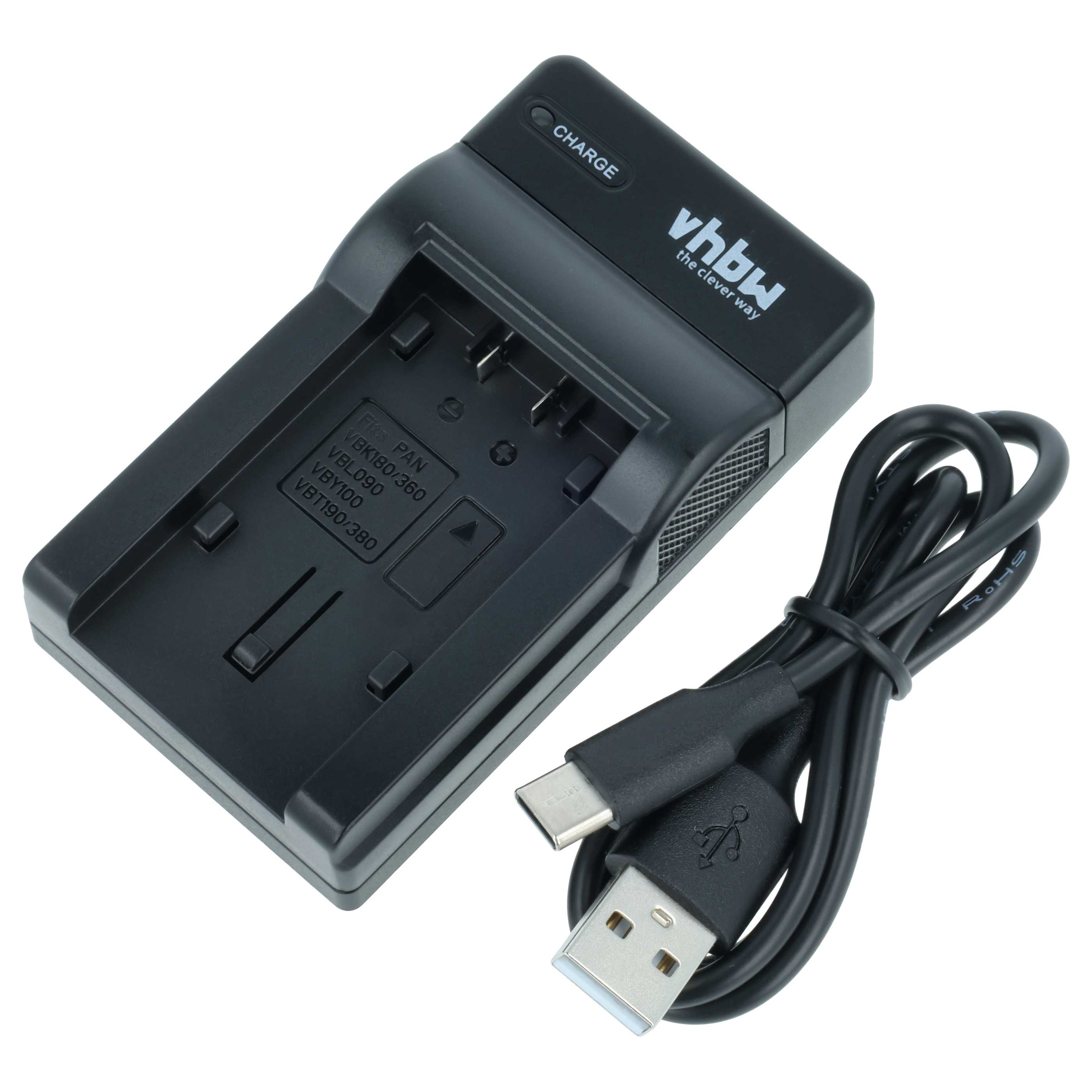 Caricabatterie USB-C + cavo USB-C per fotocamera Panasonic HC-250EB - 0,5 A