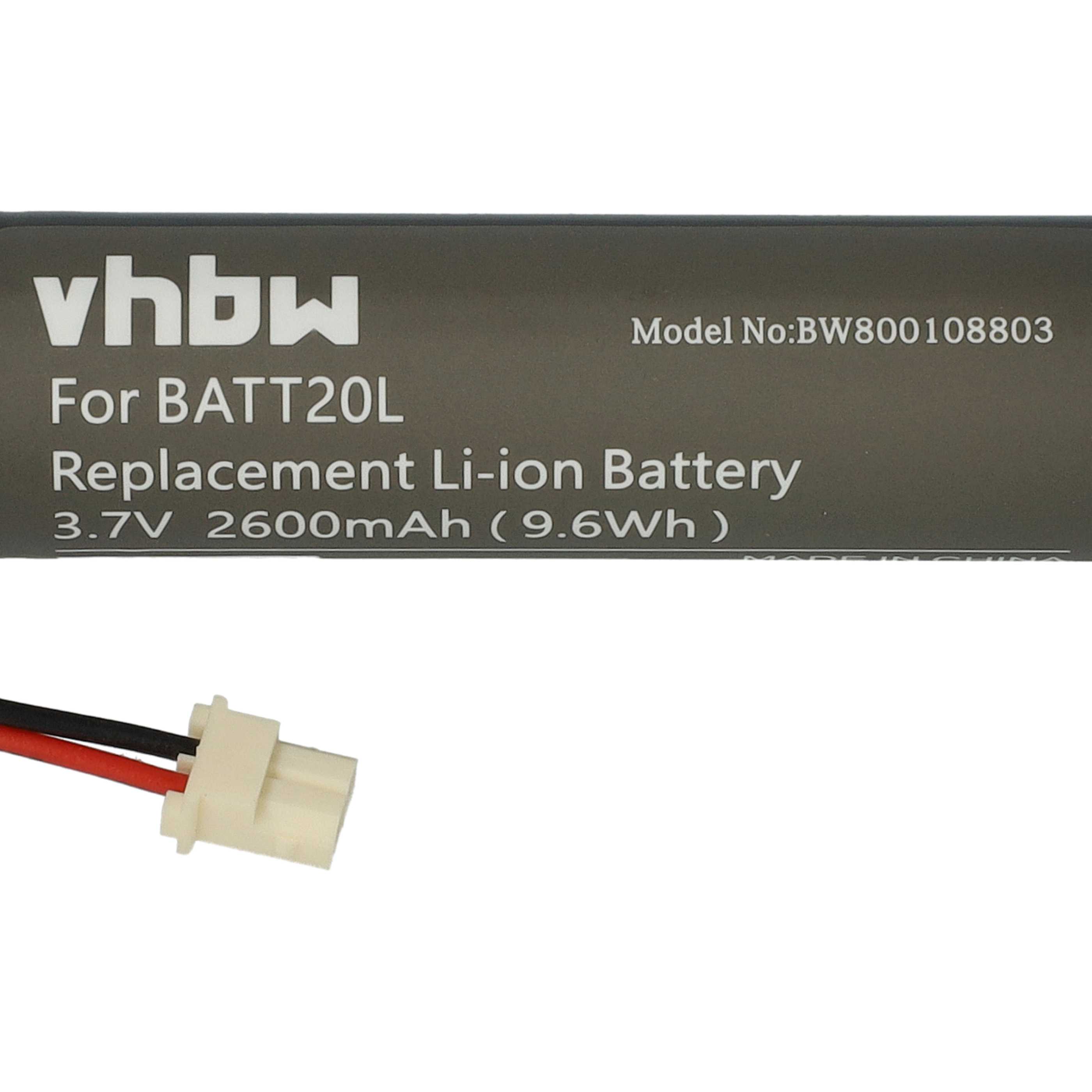 Batteries (2x pièces) remplace BATT20L pour radio - 2600mAh 3,7V Li-ion