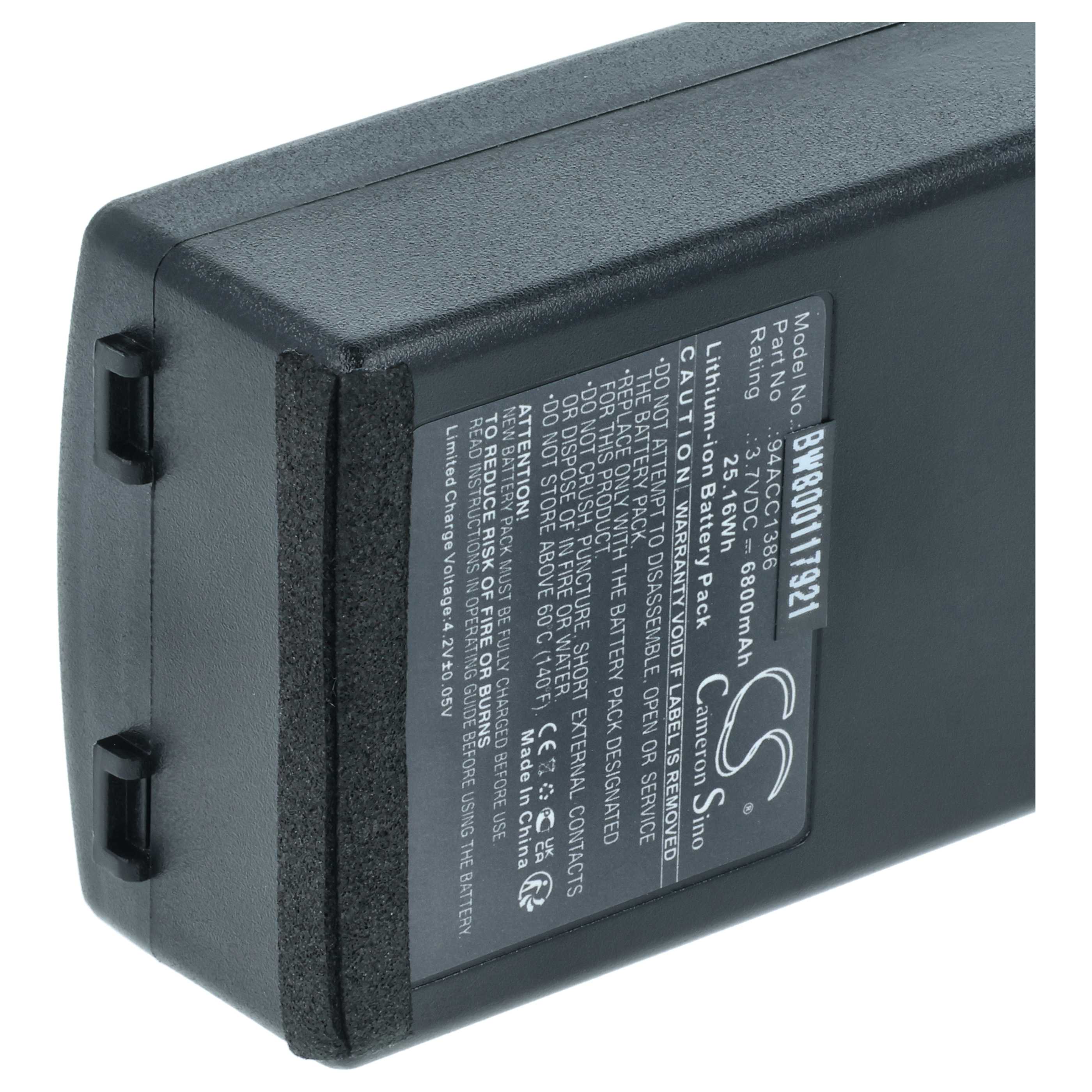 2x Batteries remplace Datalogic 94ACC1386, BT-26, BT-10 pour scanner de code-barre Datalogic - 6800mAh 3,7V