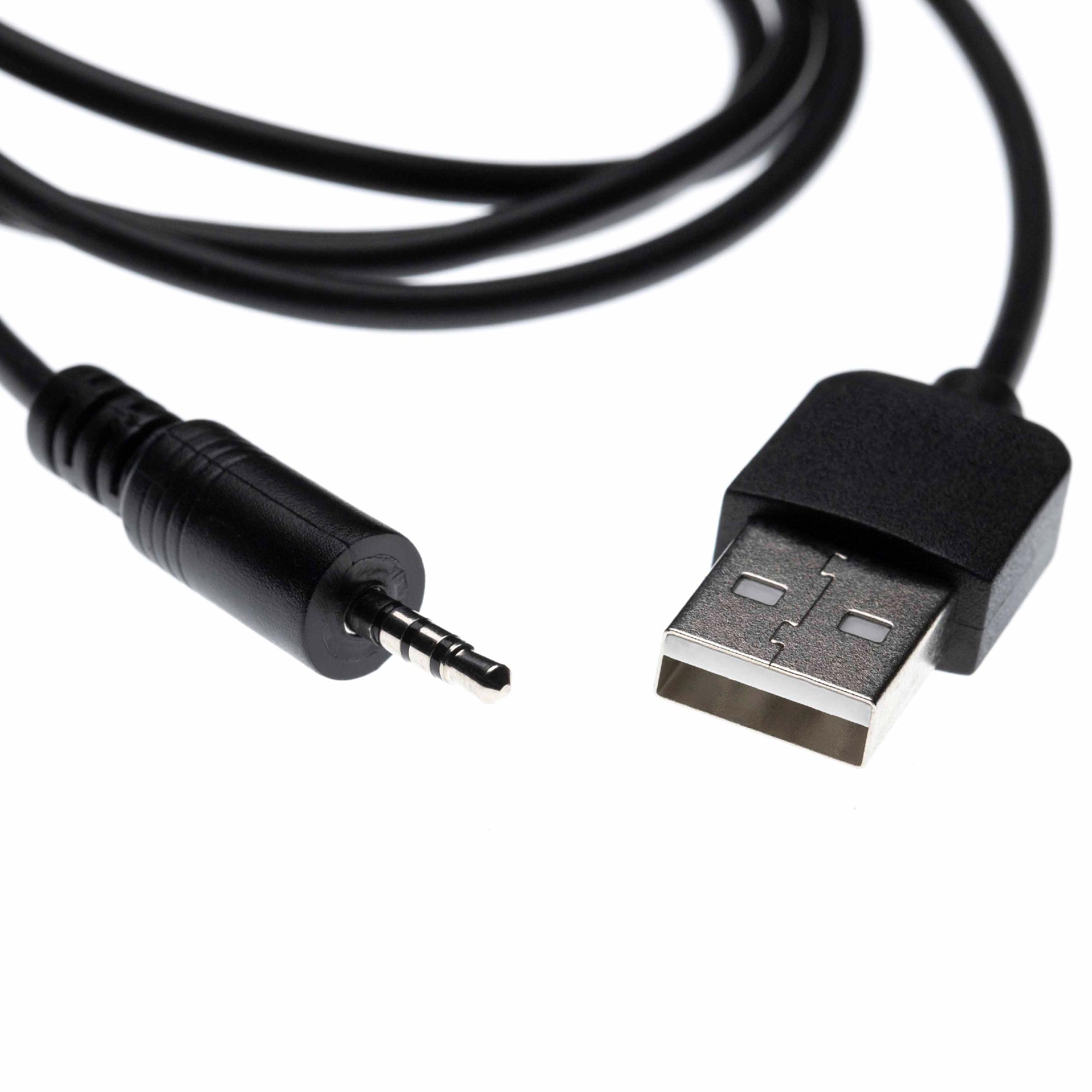 Cable de carga USB a jack 2,5 mm reemplaza auriculares AKG / JBL / Harman Kardon K495NC, etc. negro