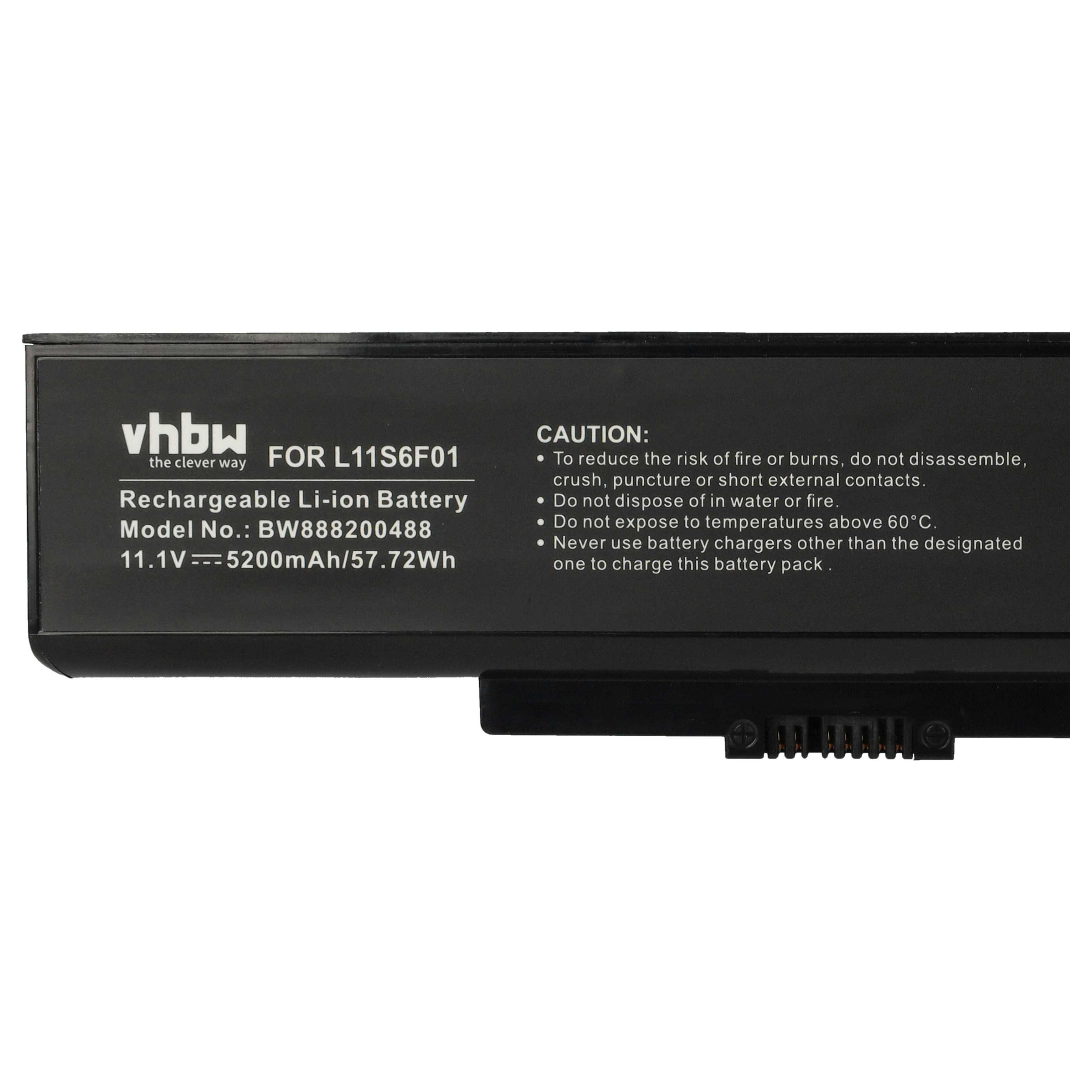 Notebook Battery replaces Lenovo 0A36311, 121000675, 121500047, 121500048 - 5200 mAh 11.1 V Li-Ion, black
