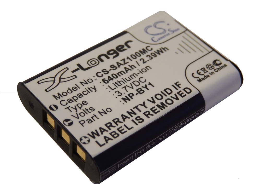 Videocamera Battery Replacement for Sony NP-BY1 - 640mAh 3.7V Li-Ion