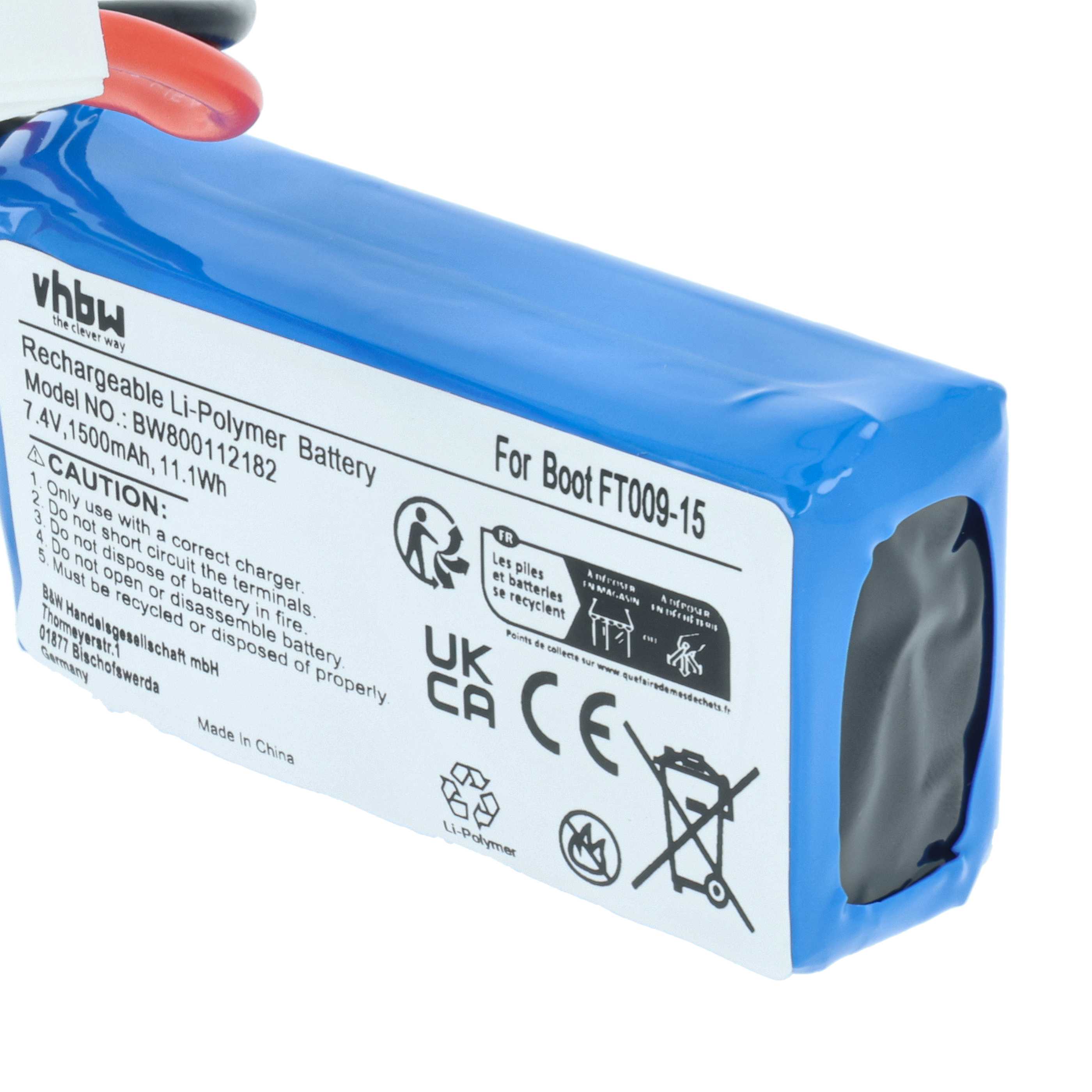 Model Making Device Battery Replacement for Revell 44140 - 1500 mAh 7.4 V Li-polymer, Mini JST-Plug
