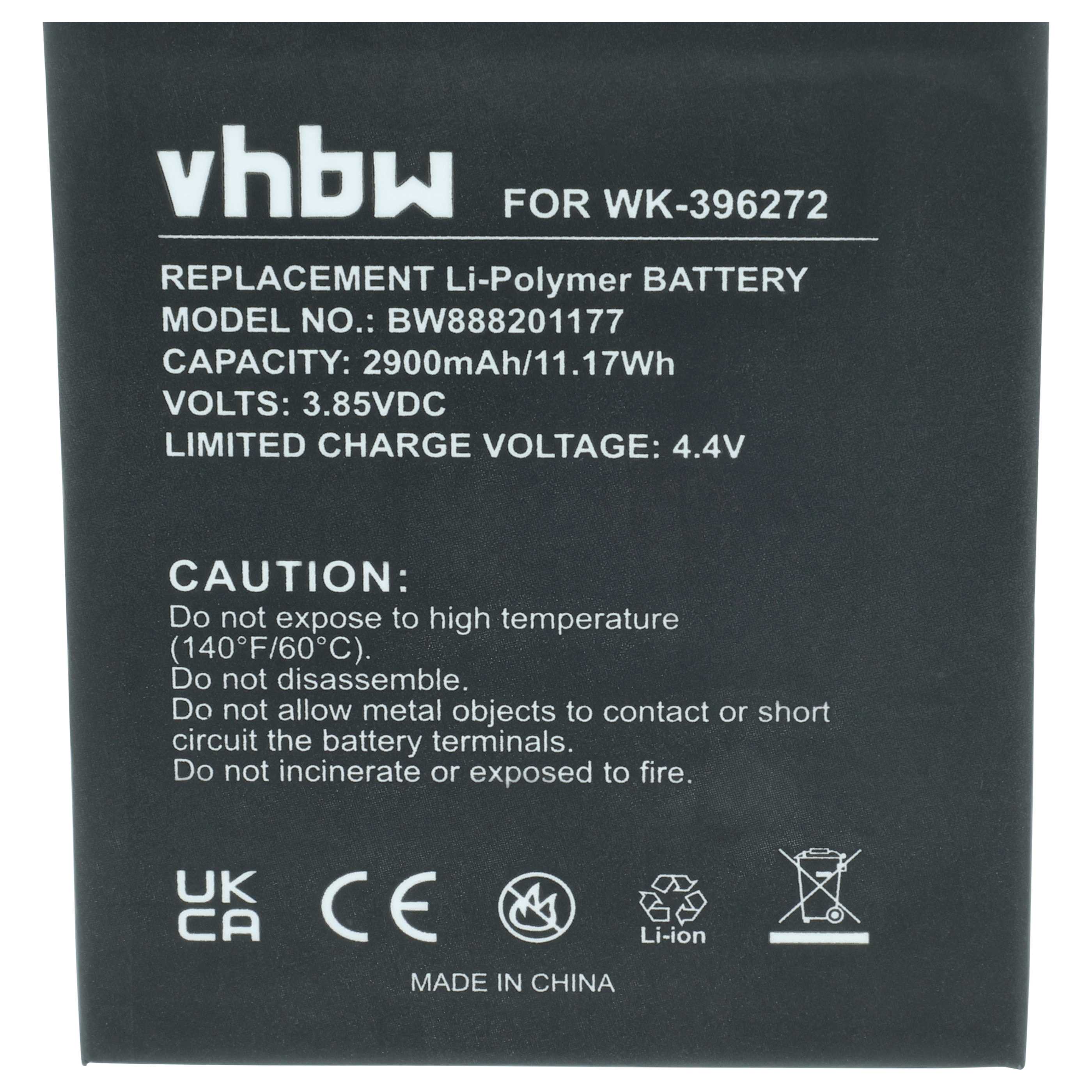 Akumulator do telefonu smartfona zamiennik Wiko BQ-5504, 396272, S104-AC8000-000 - 2900 mAh 3,85 V LiPo