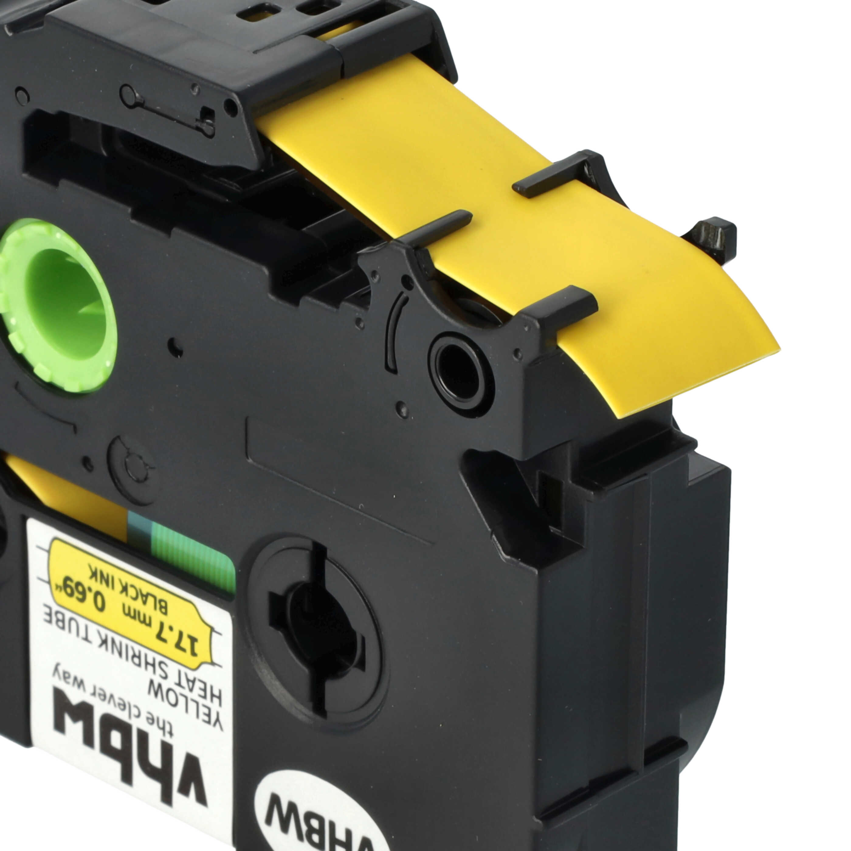 Label Tape as Replacement for Brother HS641, AHS-641, HS-641 - 17.7 mm Black to Yellow, Heat Shrink Tape