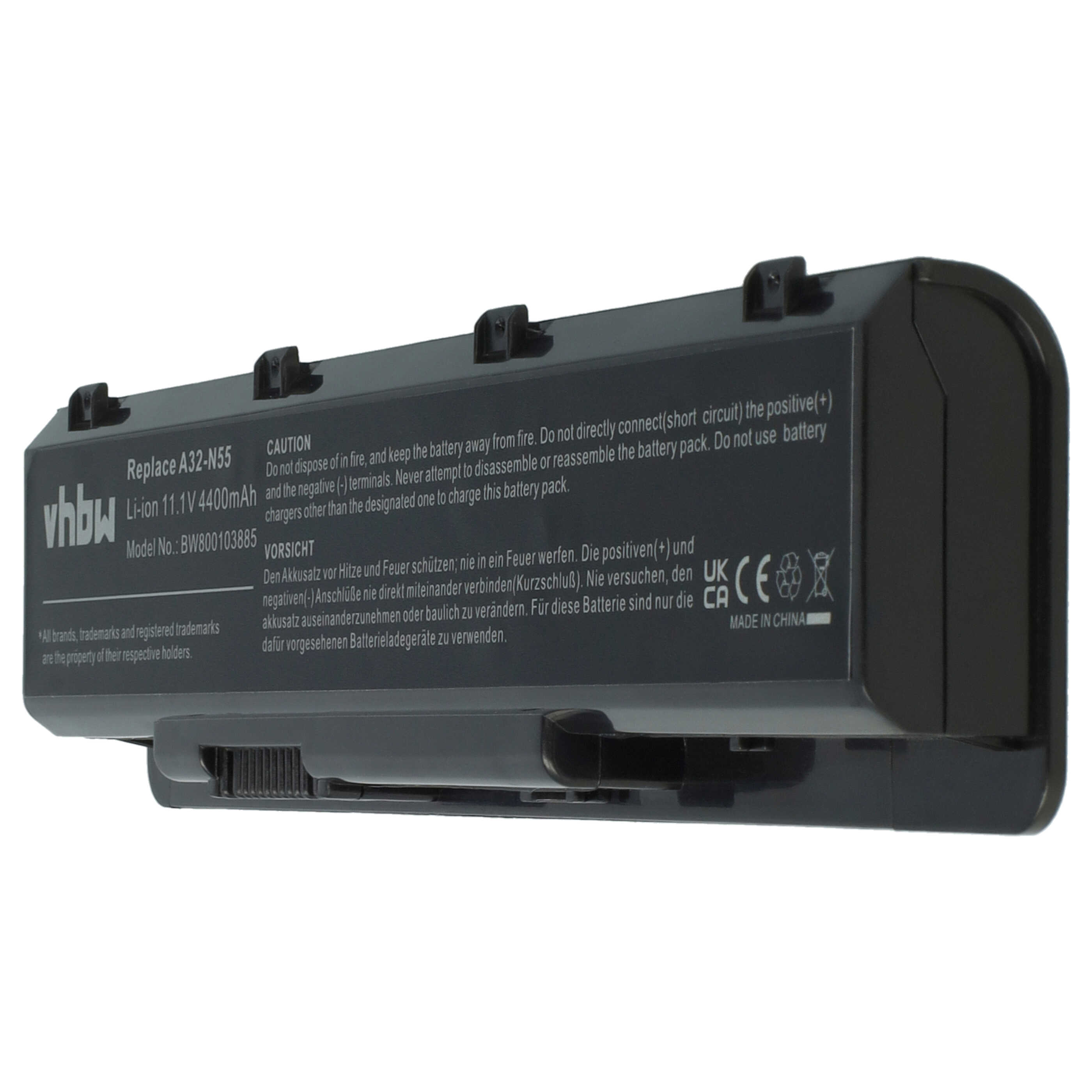 Batteria sostituisce Asus 07G016HY1875, A32-N55 per notebook Asus - 4400mAh 11,1V Li-Ion nero