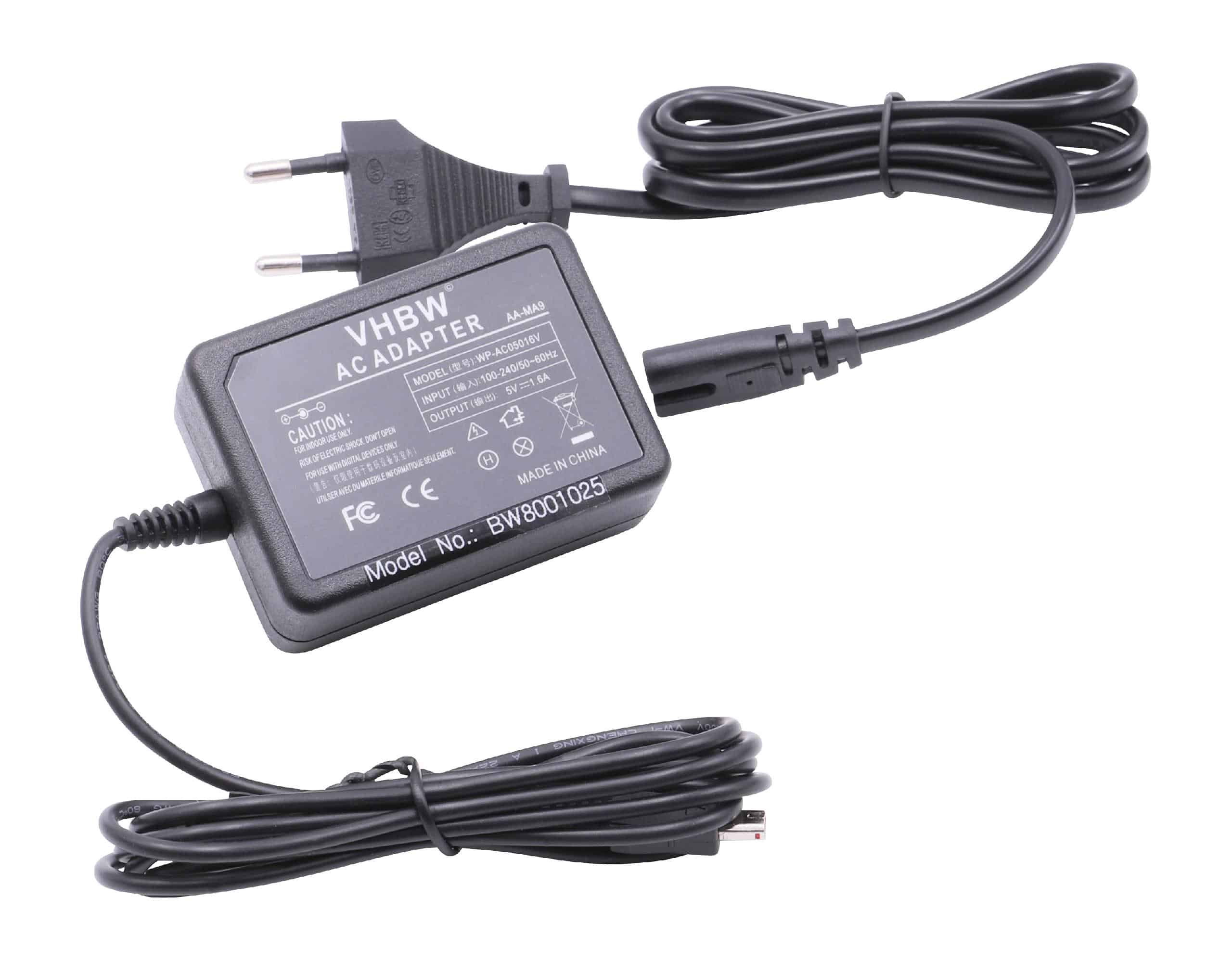 Power Supply replaces AA-MA9 for Camera - 2 m, 5 V 1.5 A