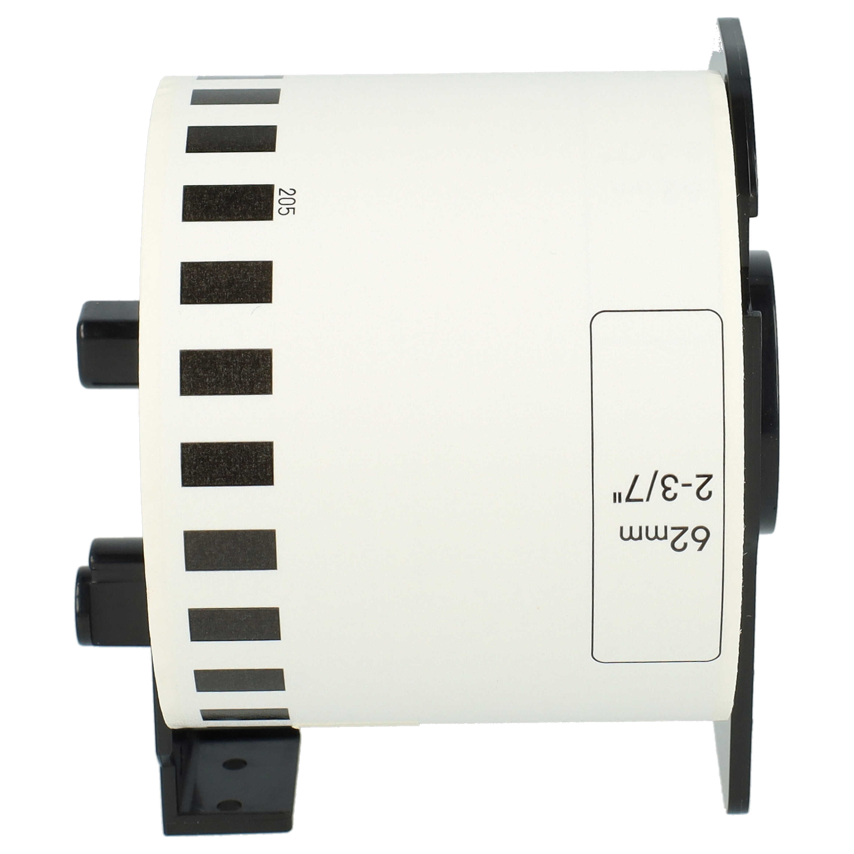 5x Label Roll replaces Brother DK-22205 Labeller - 62 mm x 30.48 m + Holder