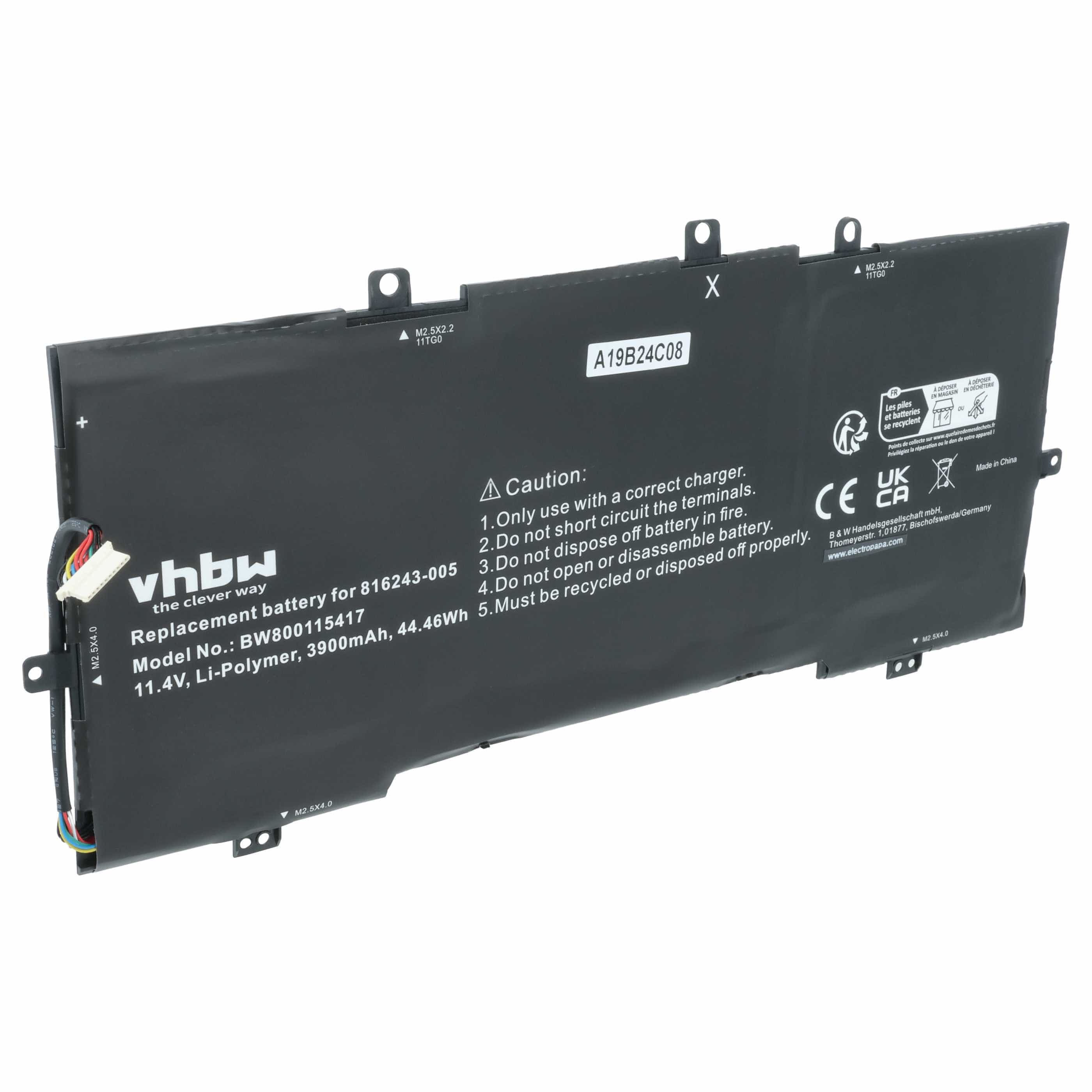 Akumulator do laptopa zamiennik HP 816497-1C1, 816238-850, 816243-005 - 3900 mAh 11,4 V LiPo, czarny