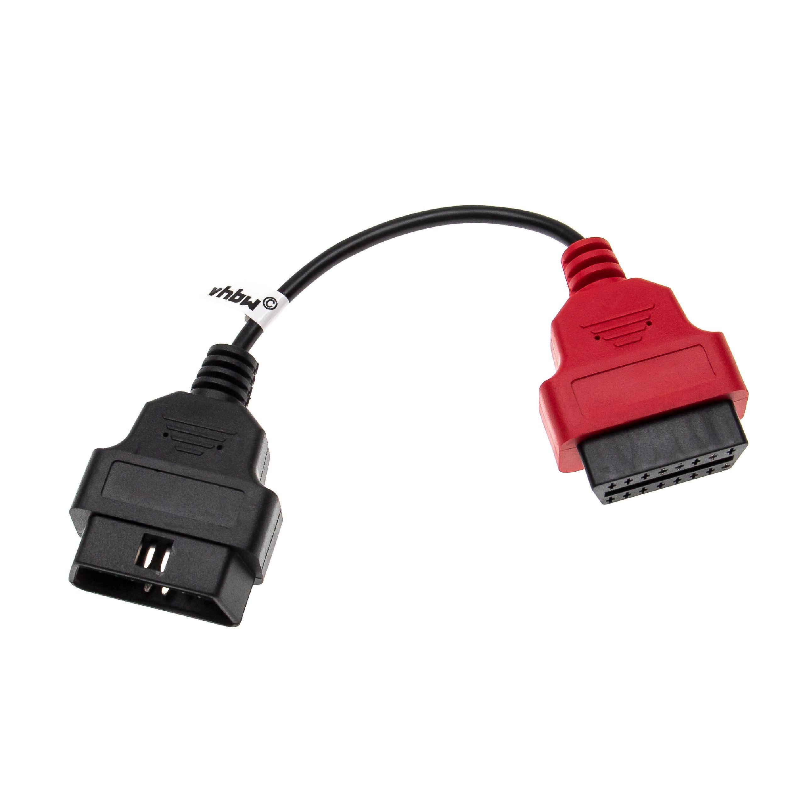 vhbw OBD2 Adapter A2 16Pin OBD1 to OBD2 suitable for GT Alfa Romeo, Fiat, Lancia GT Car, Vehicle - 22 cm