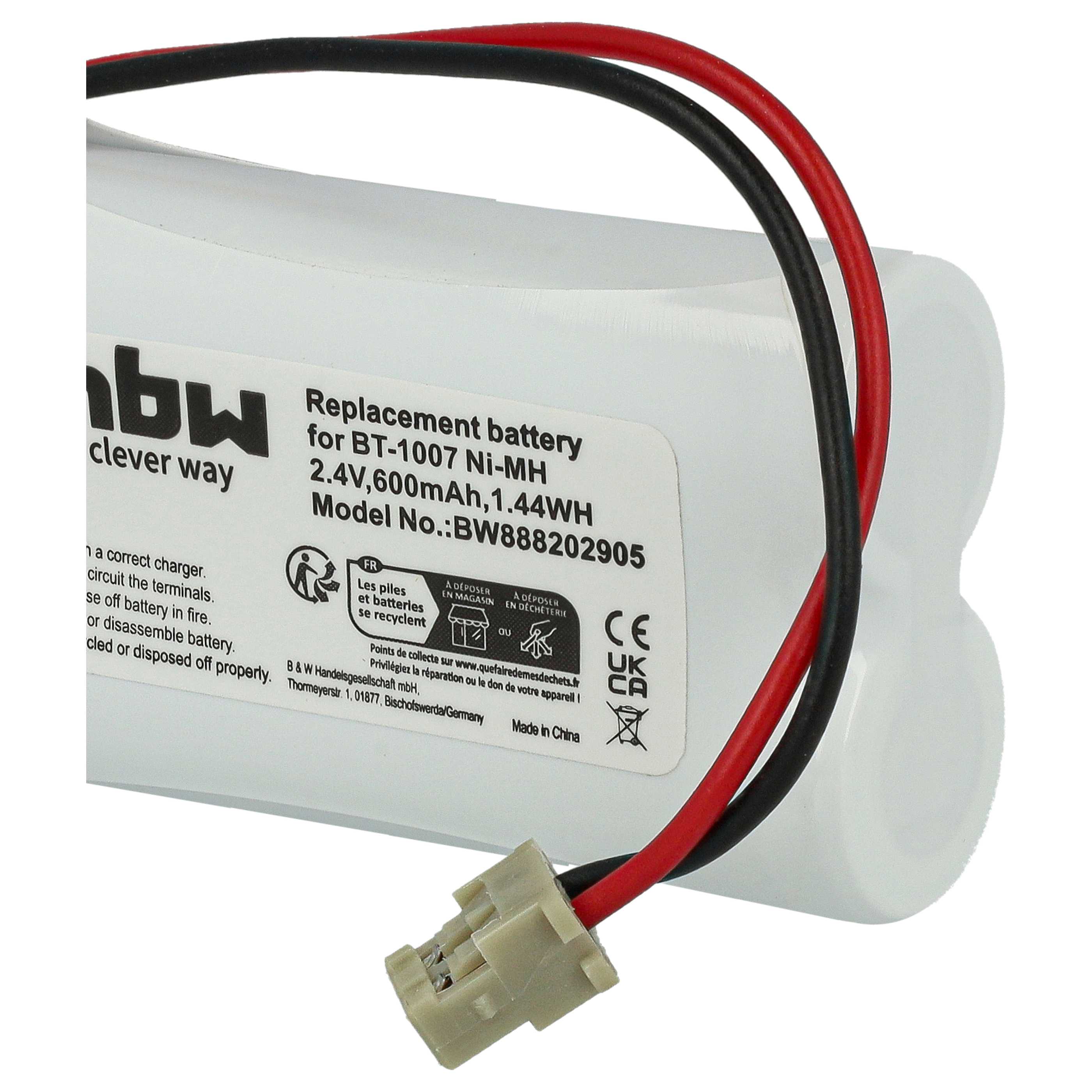 Batterie remplace Memorex BP-904, BT-904 pour téléphone GP - 600mAh 2,4V NiMH