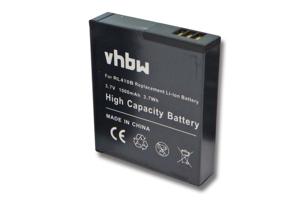 Batterie remplace Rollei RL410B pour appareil photo - 1000mAh 3,7V Li-ion
