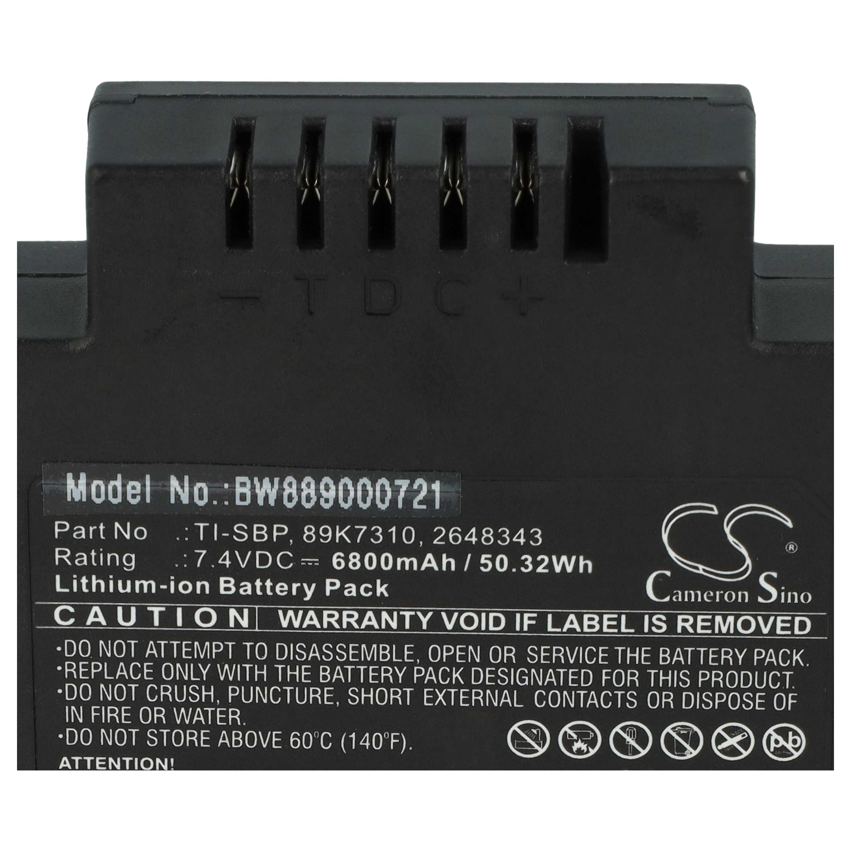 2x Batteria per termocamera sostituisce Fluke 89K7310, TI-SBP, 2648343 - 6800mAh 7,4V Li-Ion