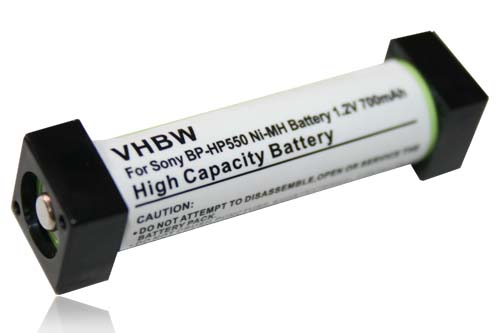 Batterie remplace Sony BP-HP550, 1-756-316-22, 1-756-316-21 pour casque audio - 700mAh 1,2V NiMH